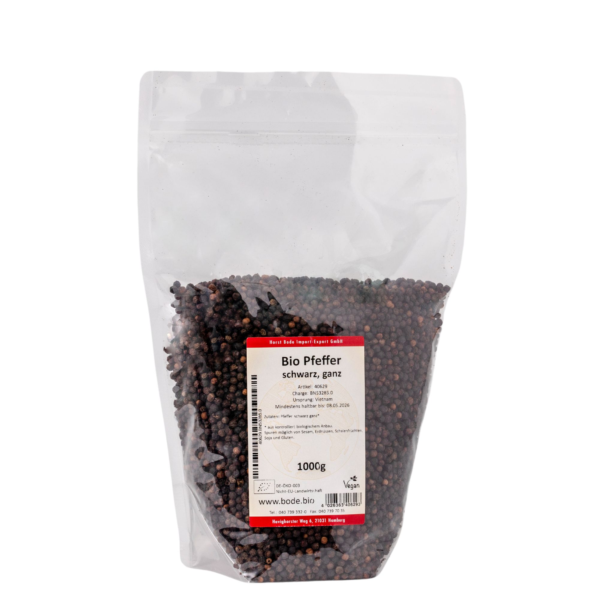 Pfeffer schwarz ganz bio 1kg