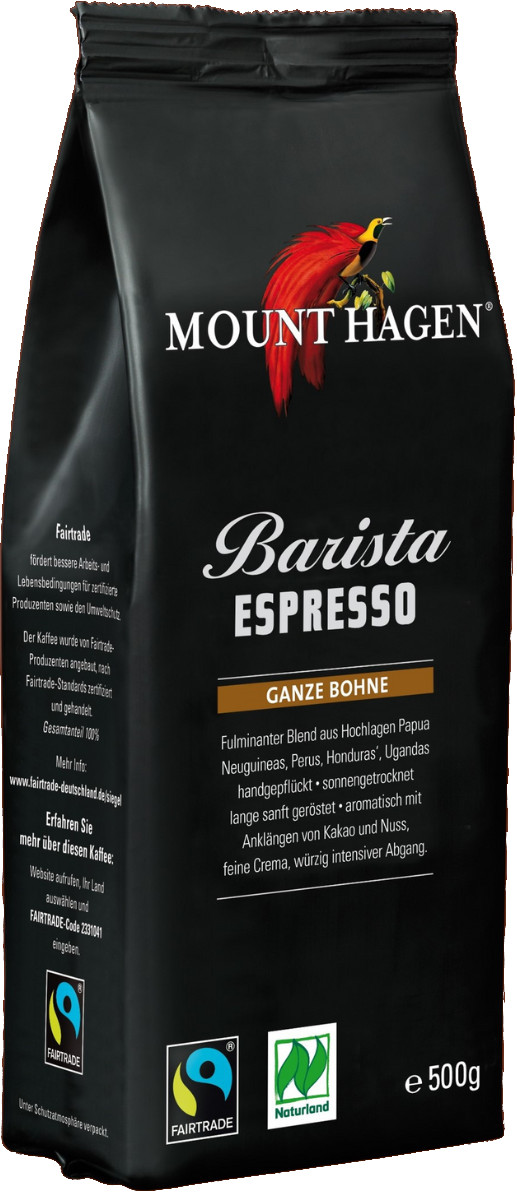 Espresso Bohnen Barista bio Naturland Fairtrade Mount Hagen 6x500g