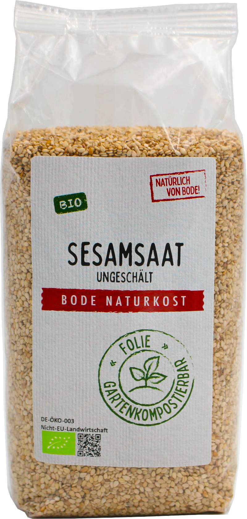 Sesamsaat ungeschält bio, gartenkompostierbarer Beutel 6x500g