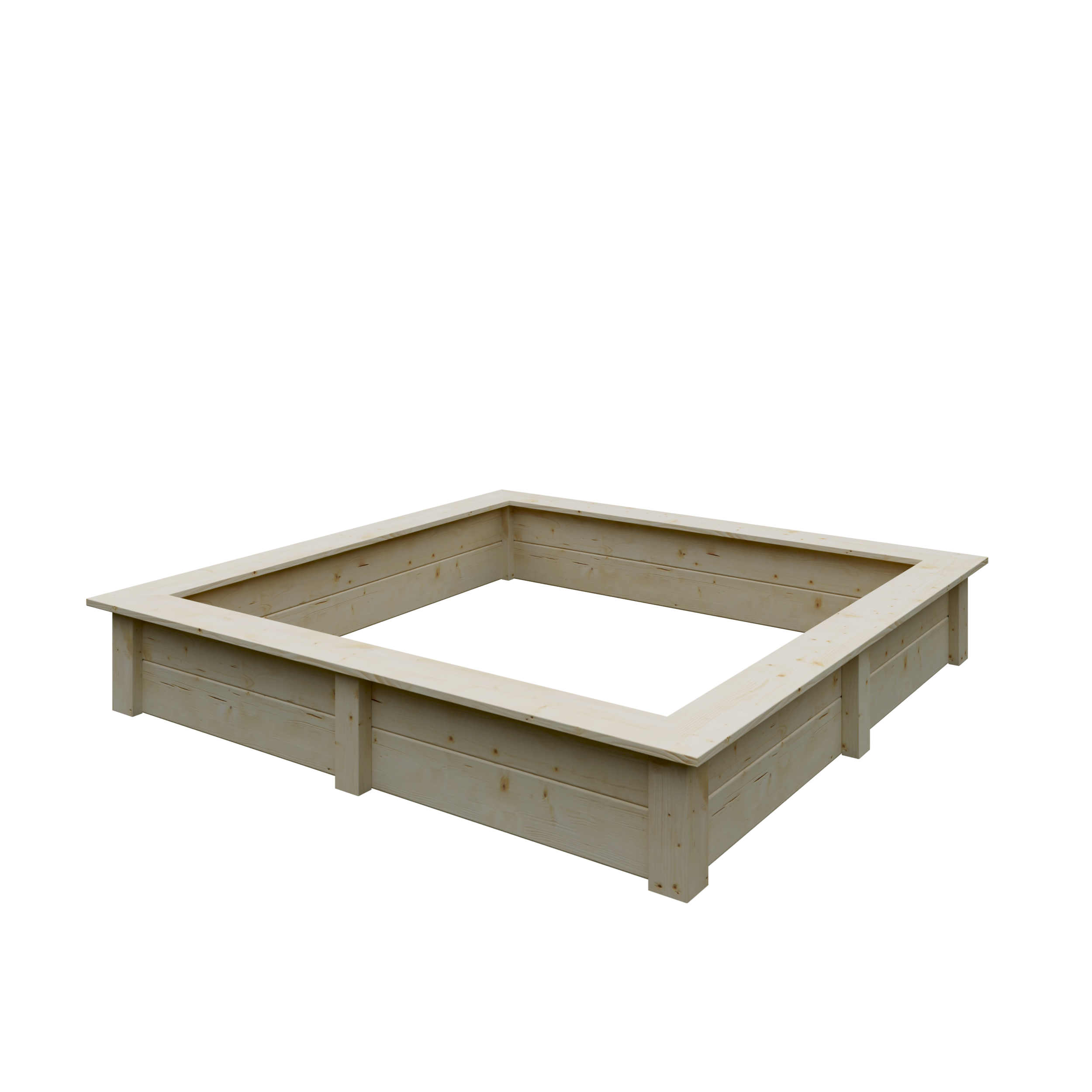 Sandkasten Isabella 150x150 cm Fichte - inklusive 14 Säcke Spielsand und Vlies