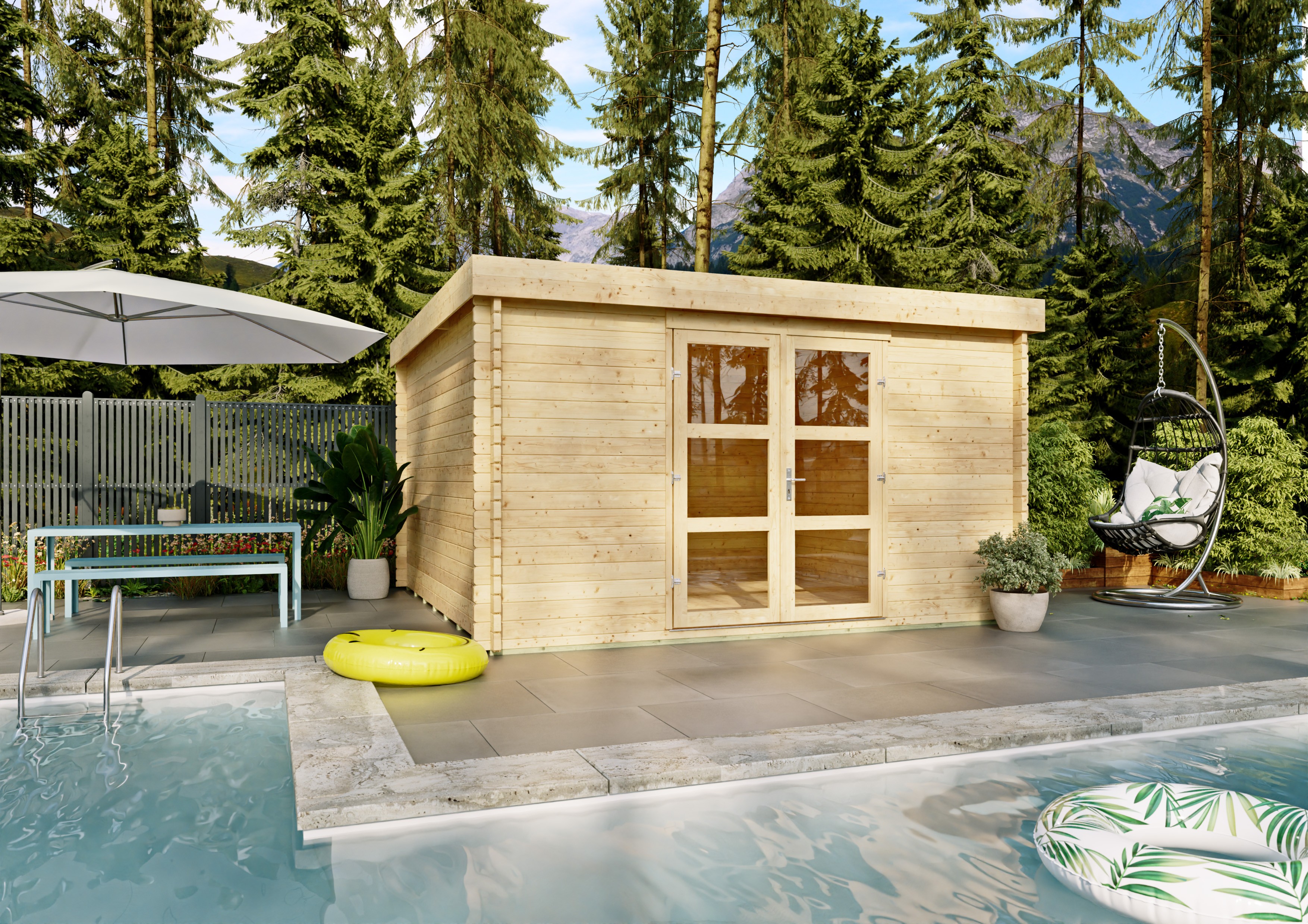Gartenhaus Kansas I 4,00x4,00 m - inklusive langlebigem EPDM-Dach