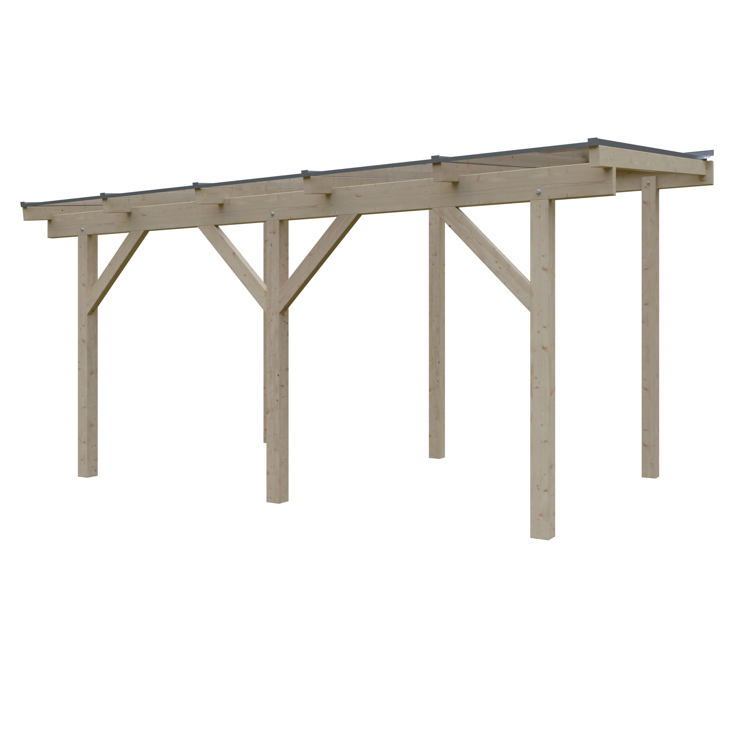 Terrassendach Idaho II 5,10x3,00 m - inklusiv widerstandsfähigem Polycarbonat klar