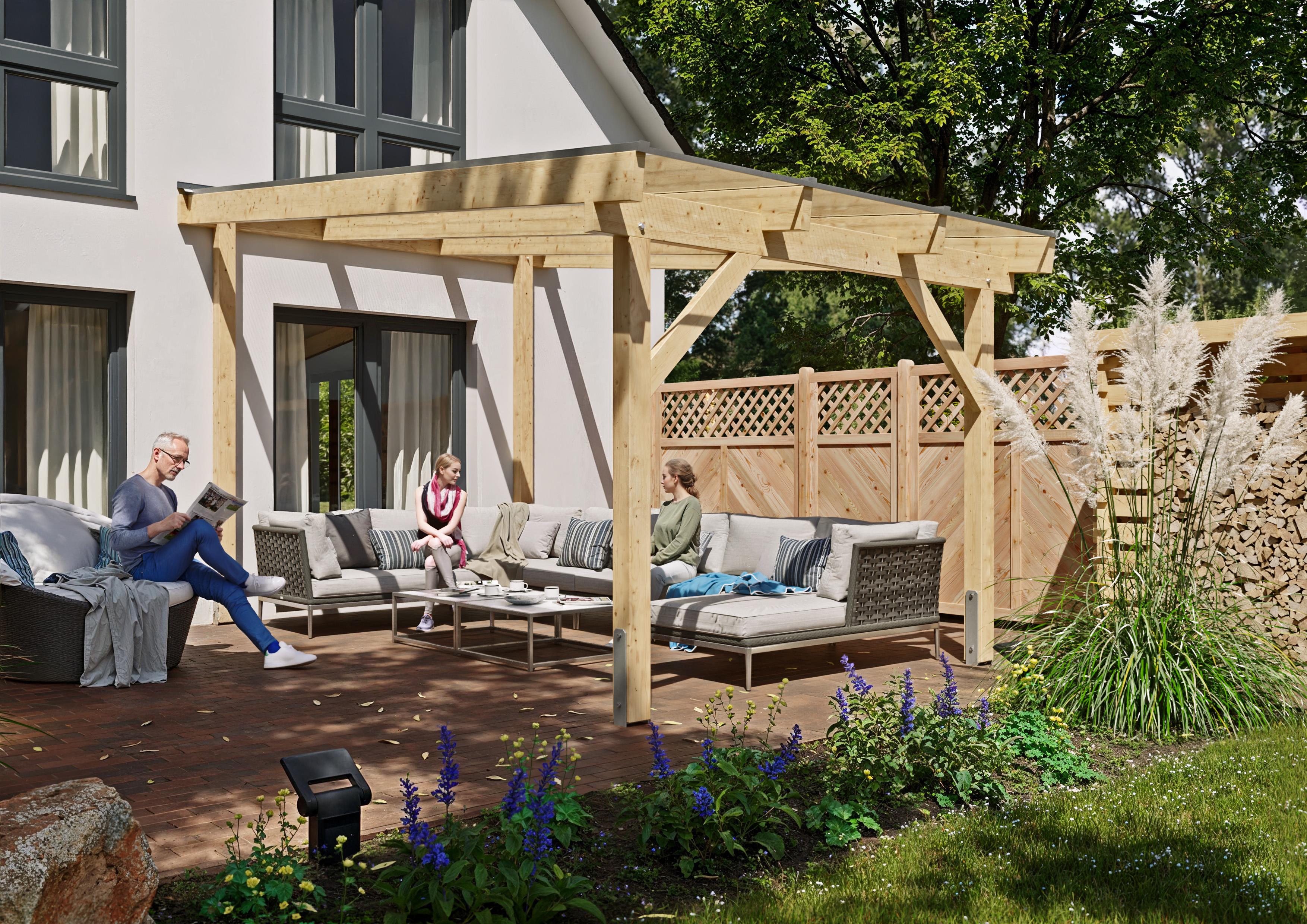 Terrassendach Albany VI 3,08x5,00 m - inklusiv hochwertigem Acryl bronce