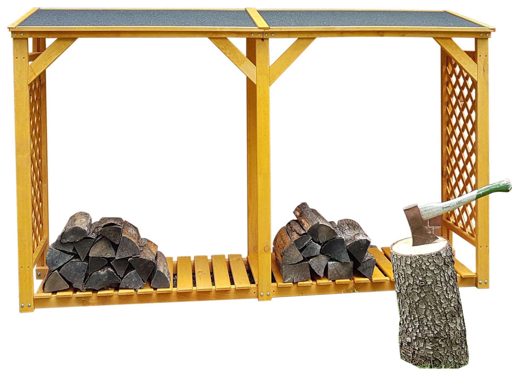 Kaminholz-Speicher 238x68x148 cm Kiefer honigbraun