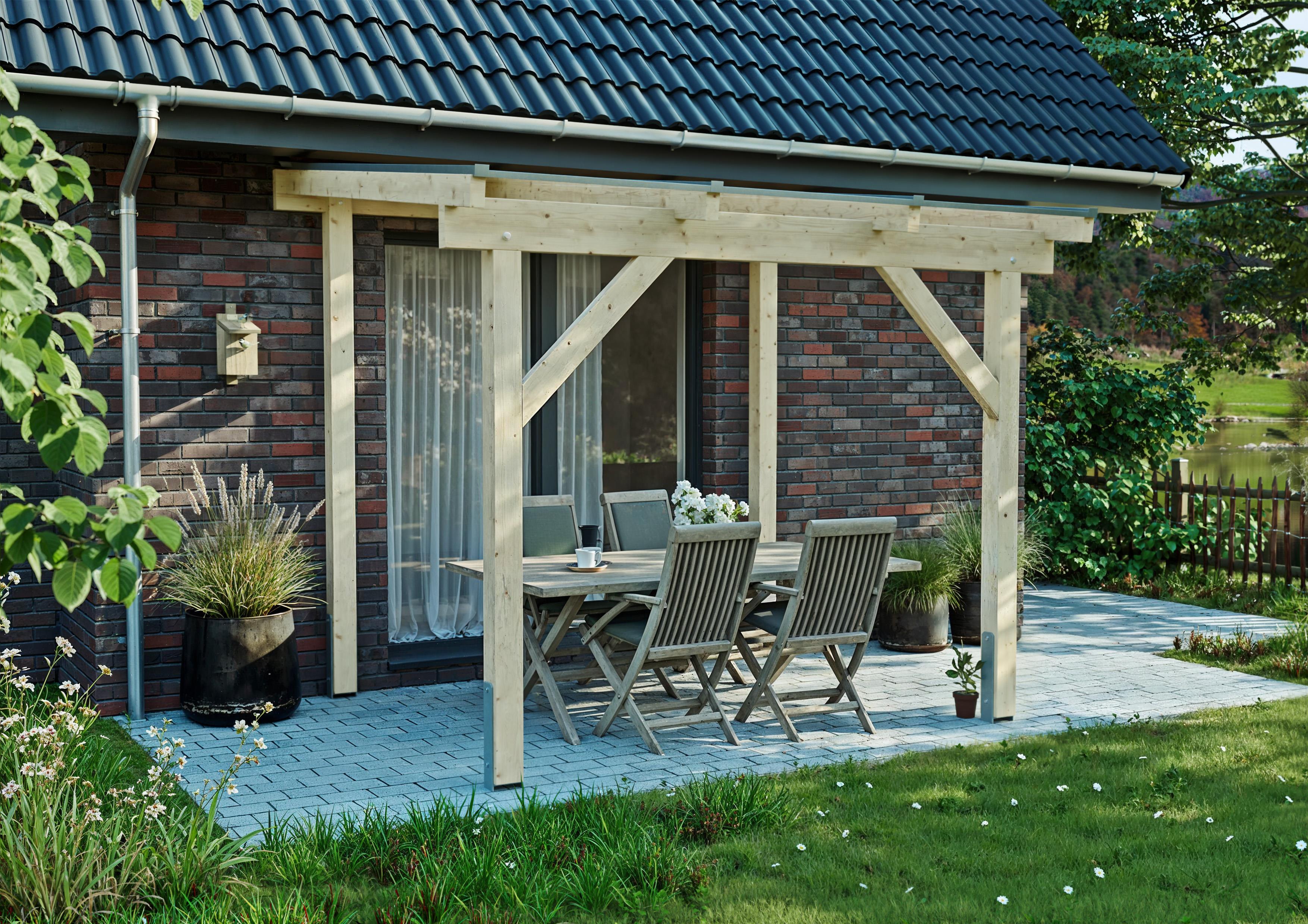 Terrassendach Albany I 3,08x2,50 m - inklusiv hochwertigem Acryl opal-weiß