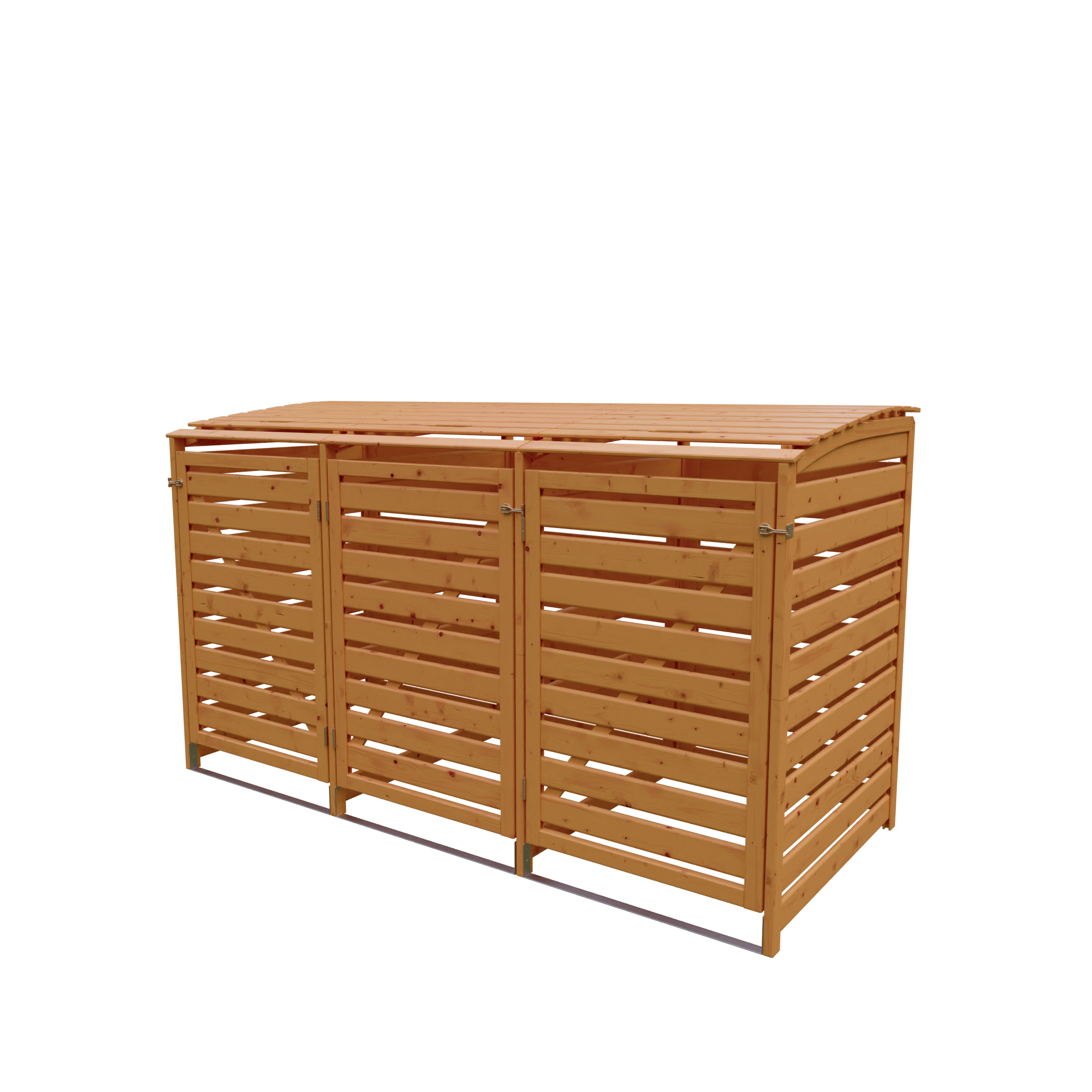 Mülltonnenbox Typ 1 - 3 Tonnen 92x219x122 cm Kiefer honigbraun