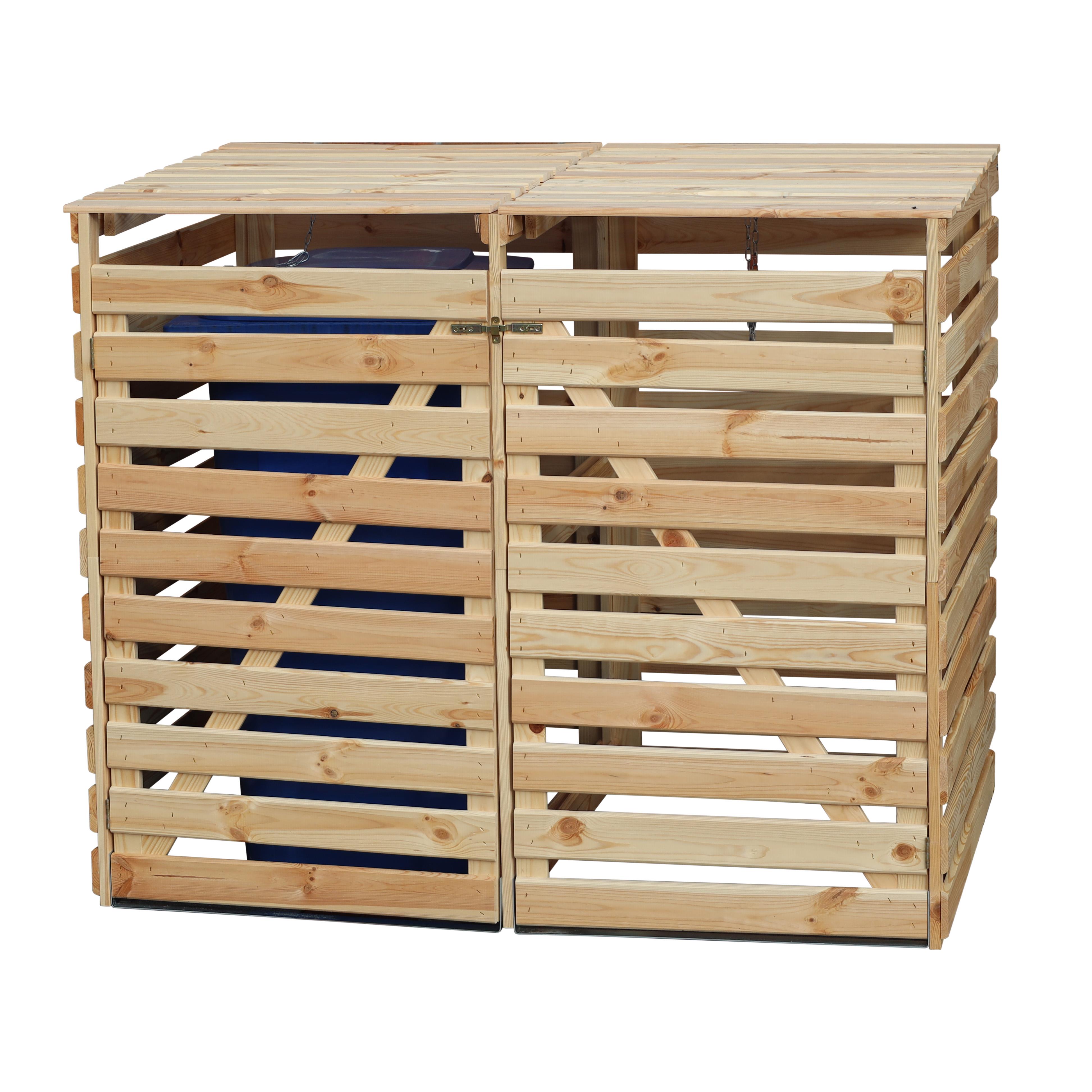 Mülltonnenbox Typ 2 - 2 Tonnen 92x148x122 cm Lärche unbehandelt