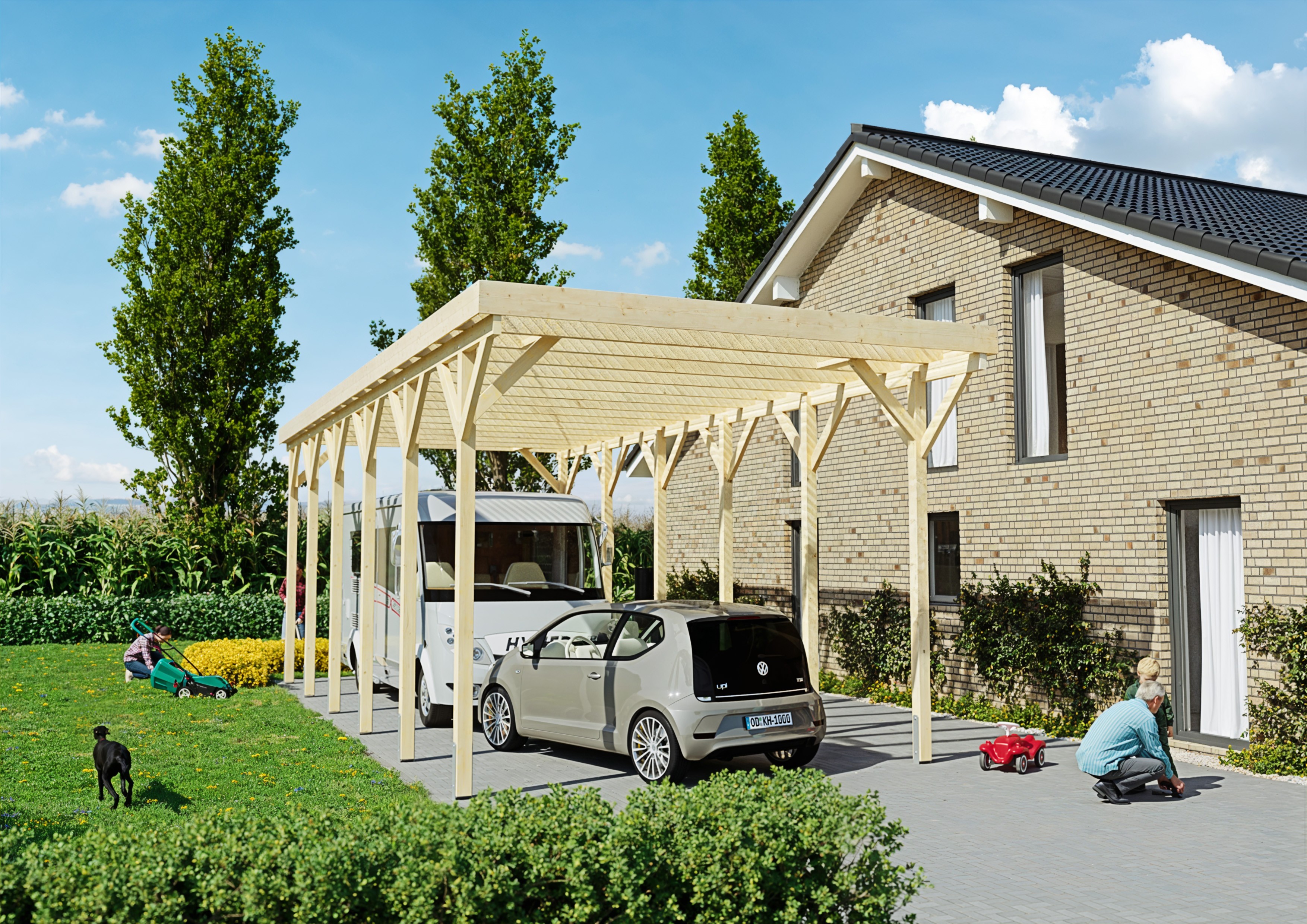 Wohnmobil-Carport Columbus IV 4,57x11,00 m - inklusive umweltfreundlichen PET-Platten