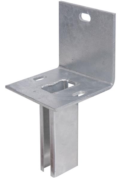 Pfostenträger L-Randsteinplatte 120x120 mm für Zaunpfosten 60x40 mm feuerverzinkt
