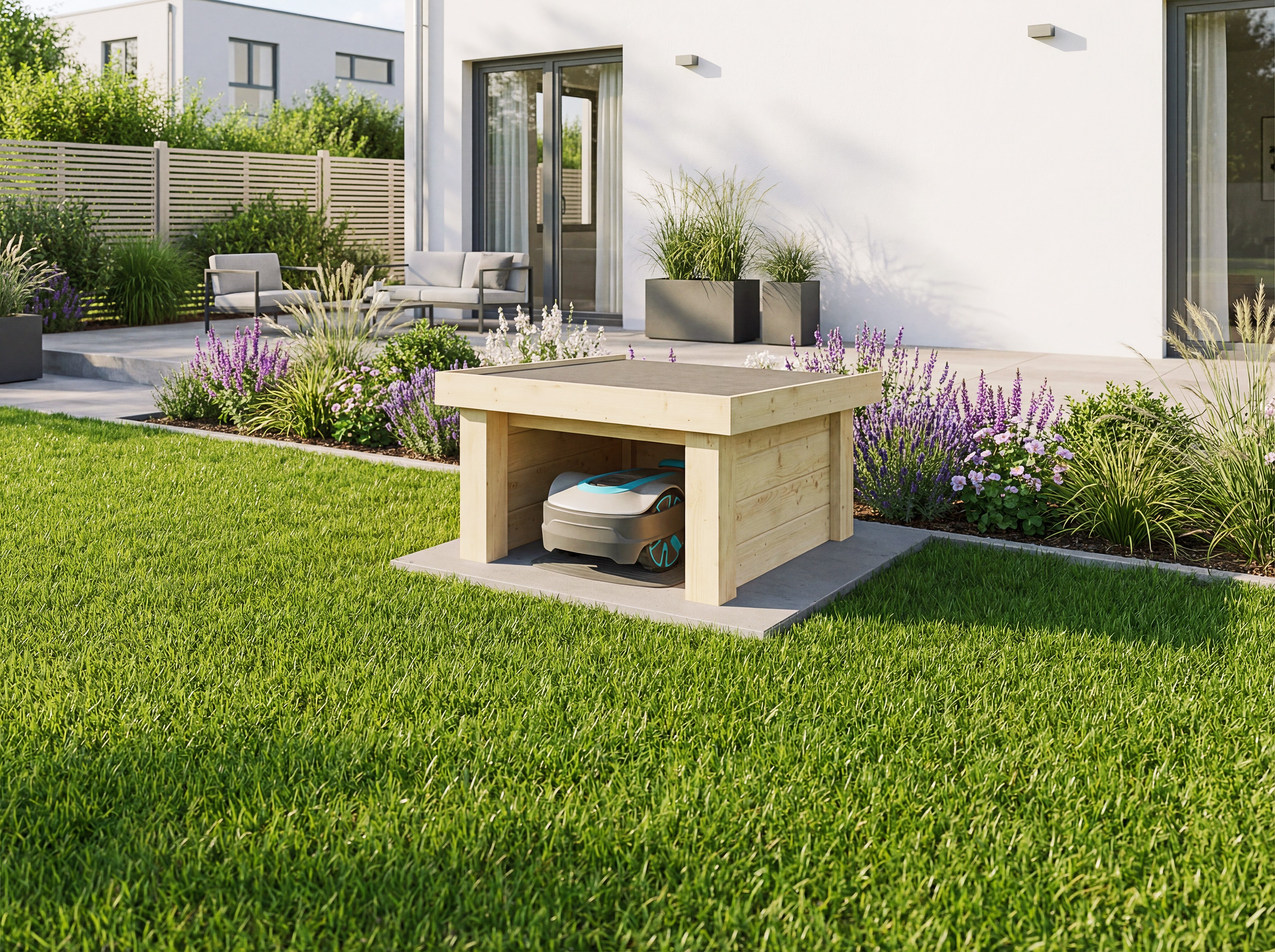 Mährobotergarage 86x86x54 cm Fichte unbehandelt