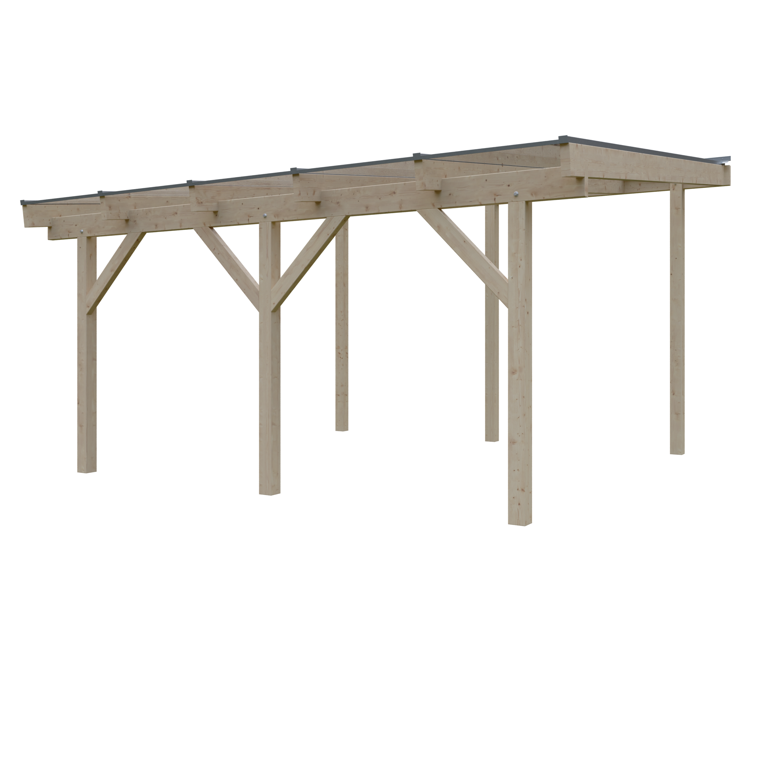 Terrassendach Idaho V 5,10x4,50 m - inklusiv widerstandsfähigem Polycarbonat klar