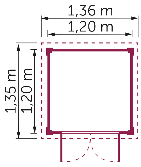 Gerätehaus Carlsbad II 1,20x1,20 m