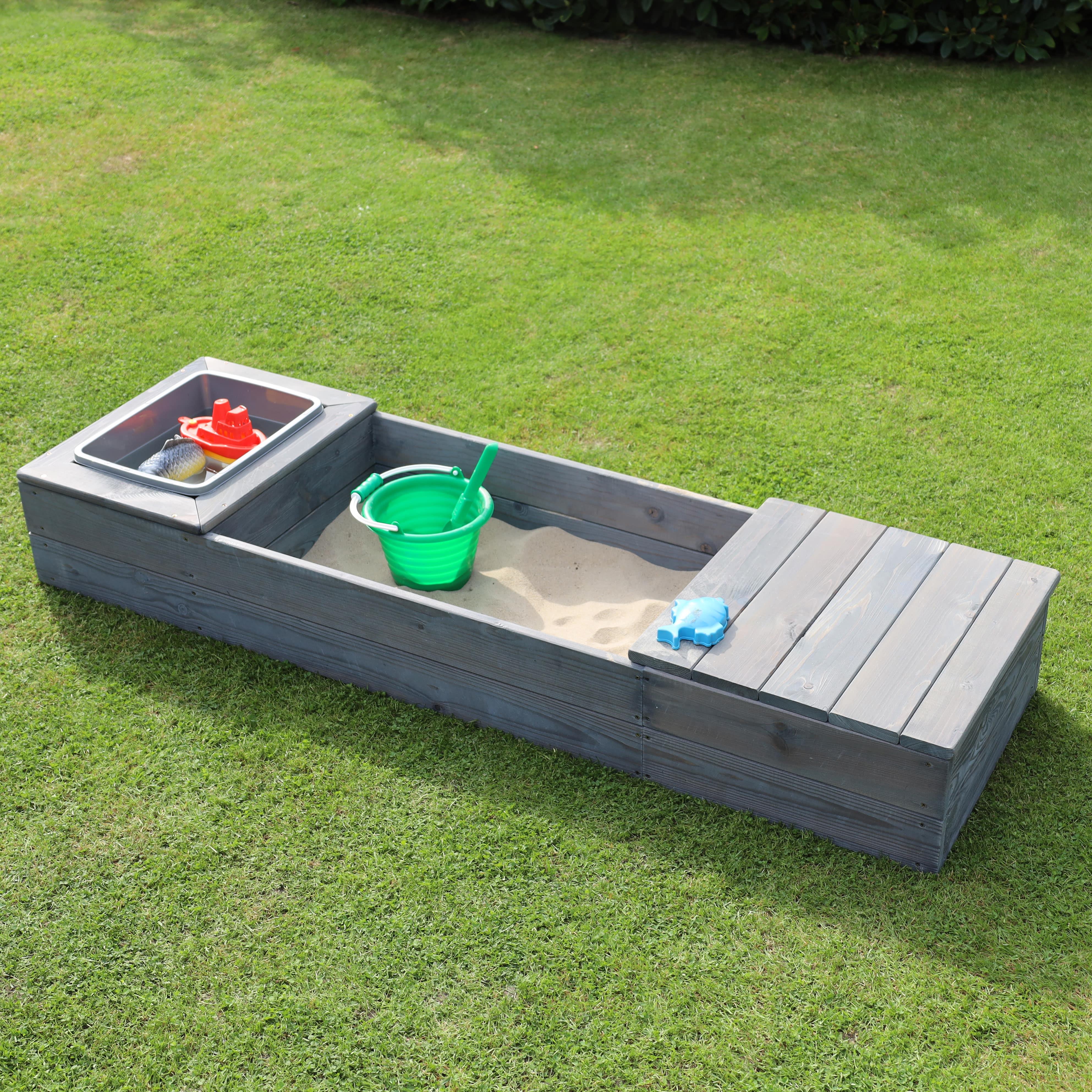 Sandkasten Platzspatz 150x45x19 cm Kiefer grau