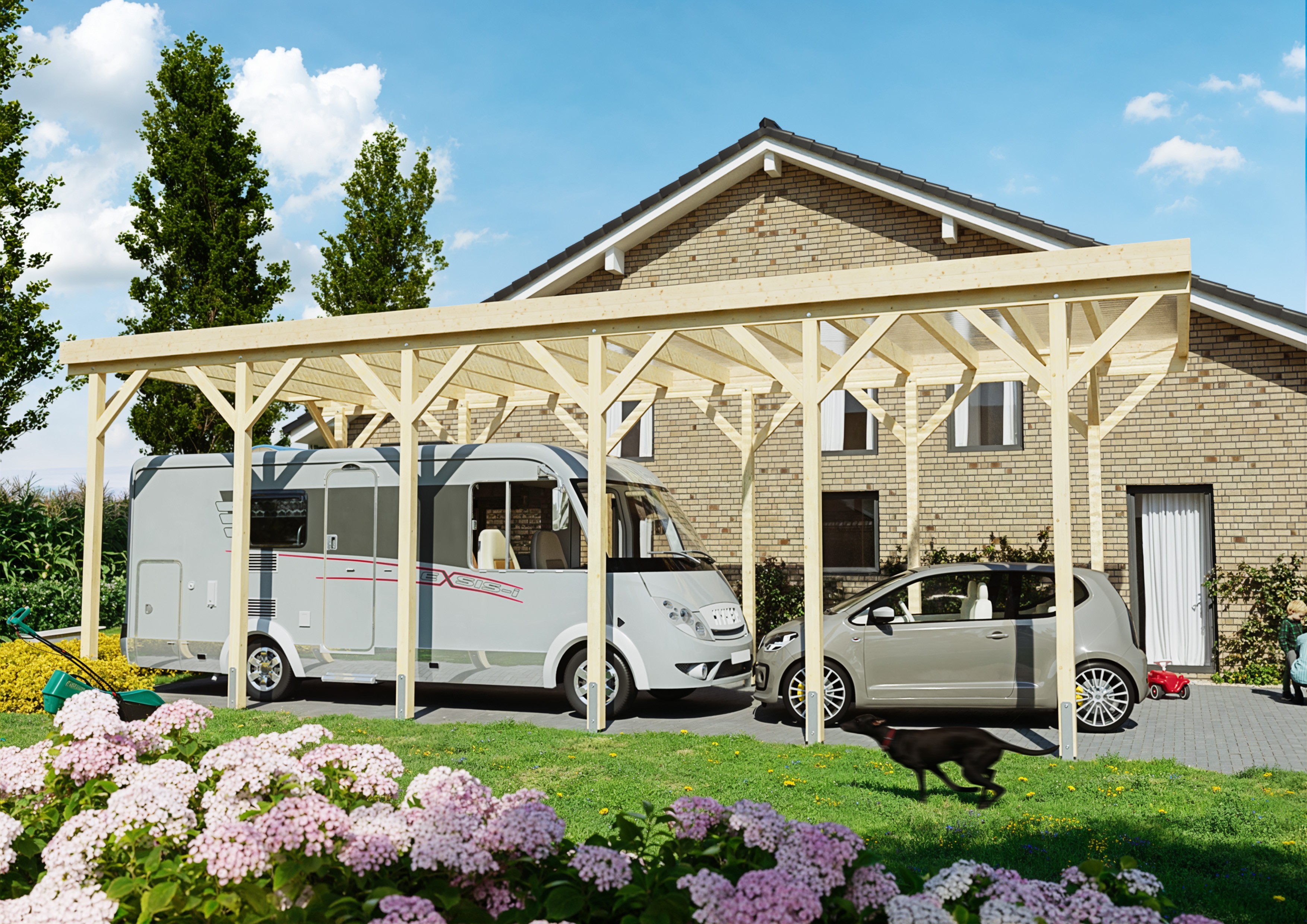 Wohnmobil-Carport Columbus IV 4,57x11,00 m