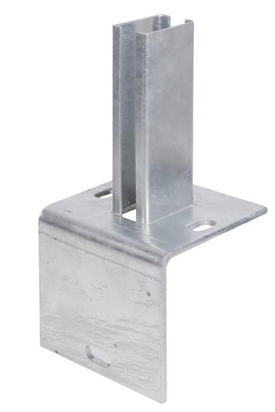 Pfostenträger L-Randsteinplatte 120x120 mm für Zaunpfosten 60x40 mm feuerverzinkt