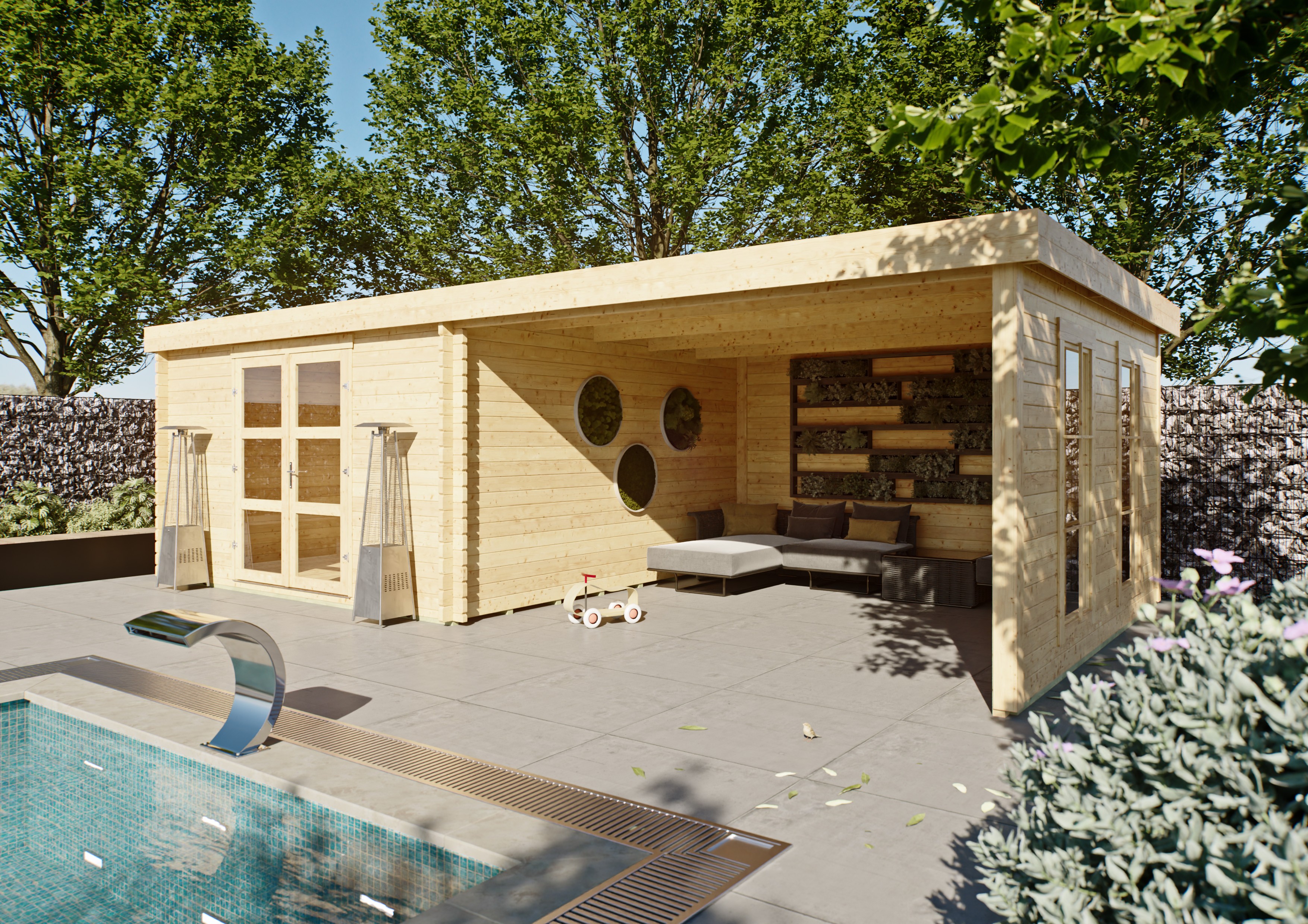 Gartenhaus Kansas II 8,00x400 m - inklusive langlebigem EPDM-Dach