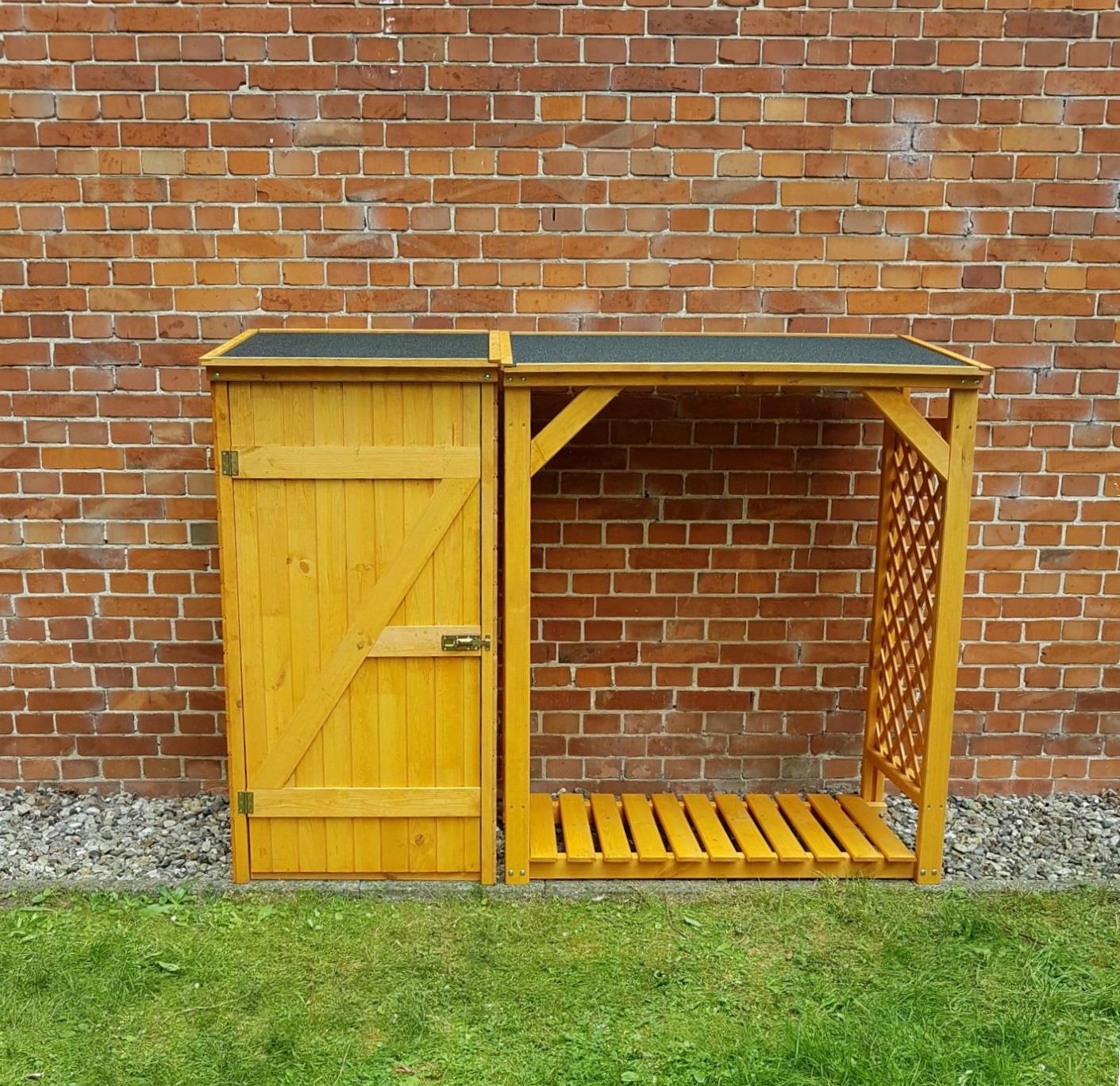 Kaminholz-Speicher/Schrank 192x68,5x148 cm Kiefer honigbraun