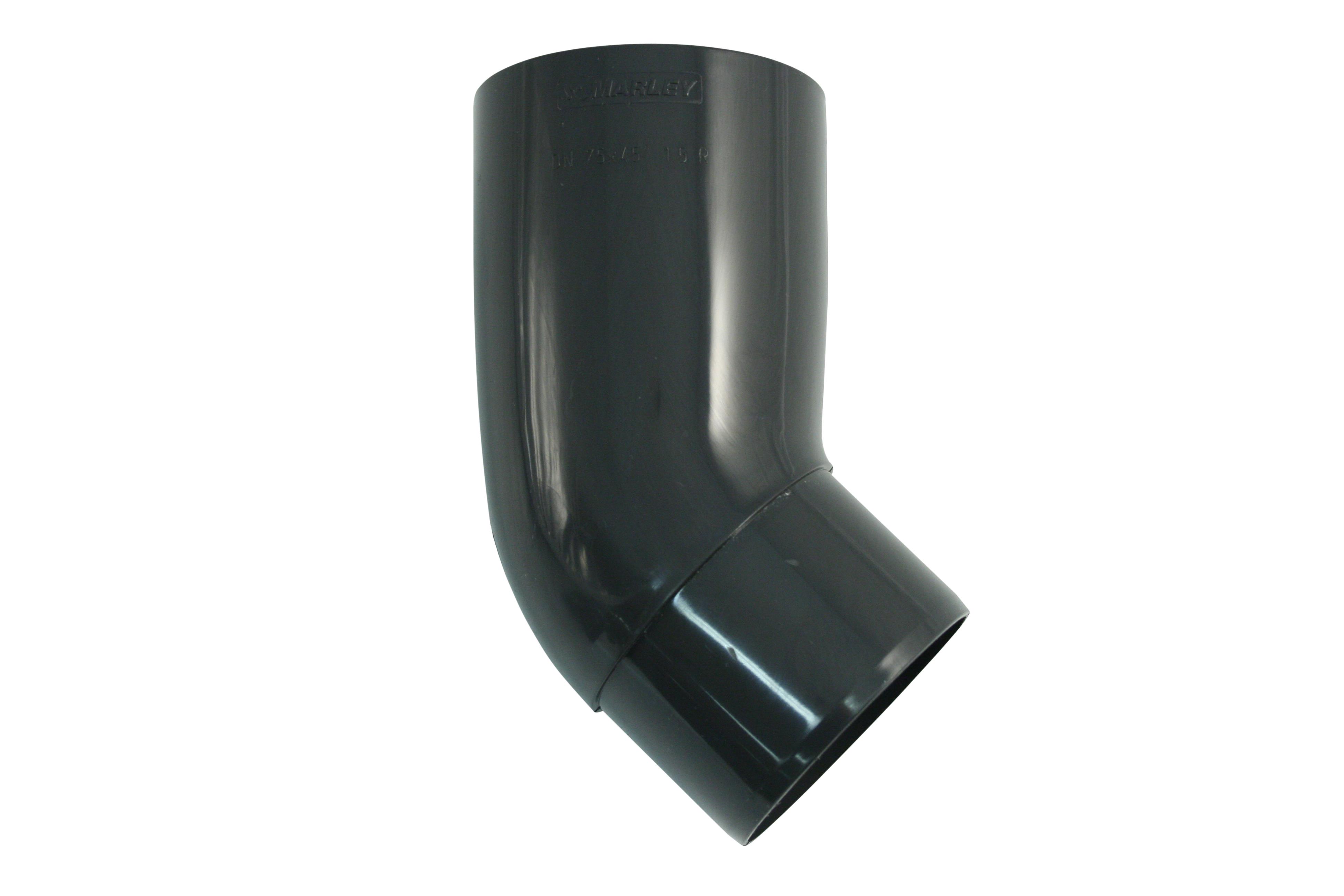 Dachrinne Kunststoff RG 75 Rohrbogen 45°, anthrazit RAL 7016