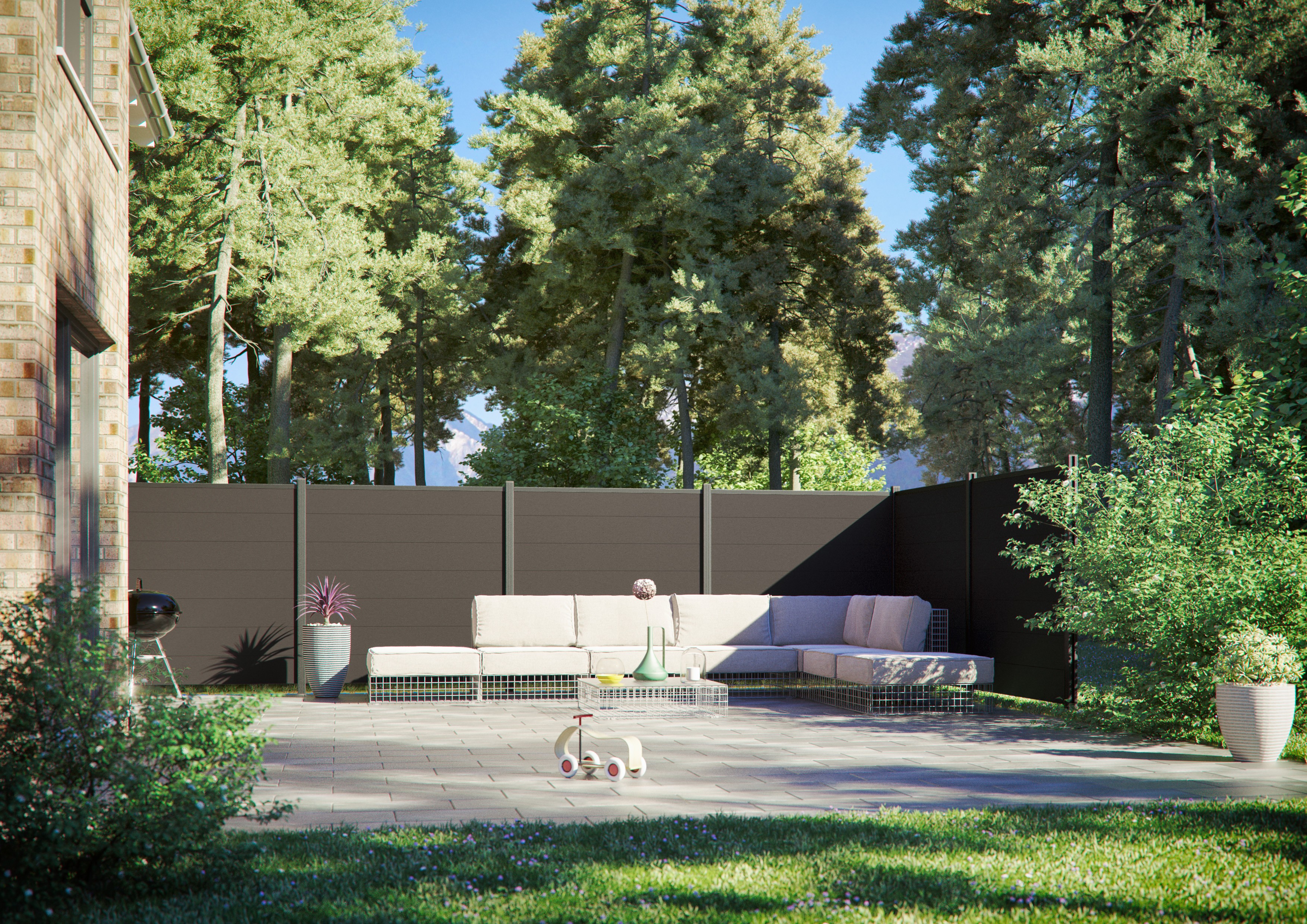 Steckzaun Füllung New York I dunkelgrau