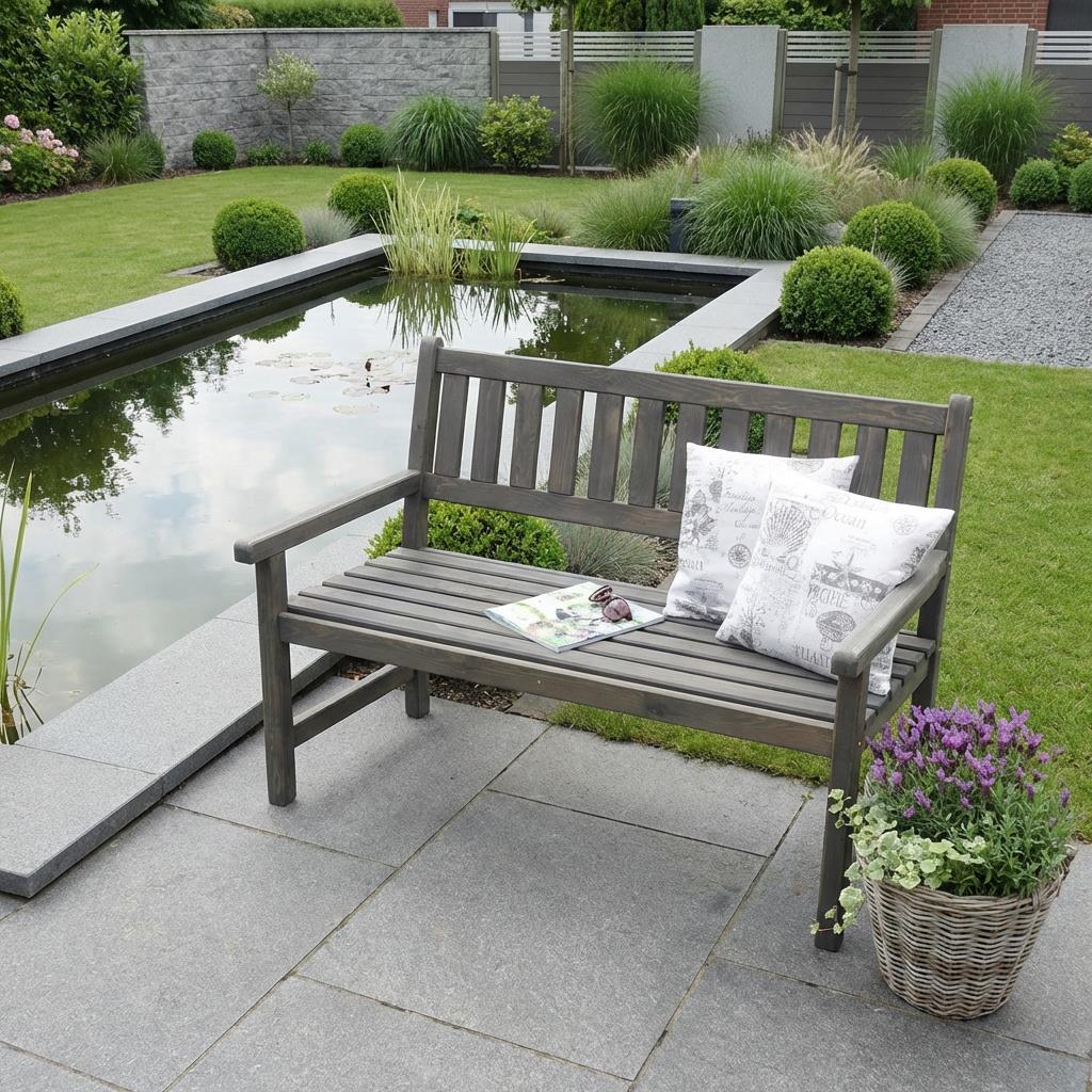 Gartenbank Johanna 125x71x91 cm Kiefer grau
