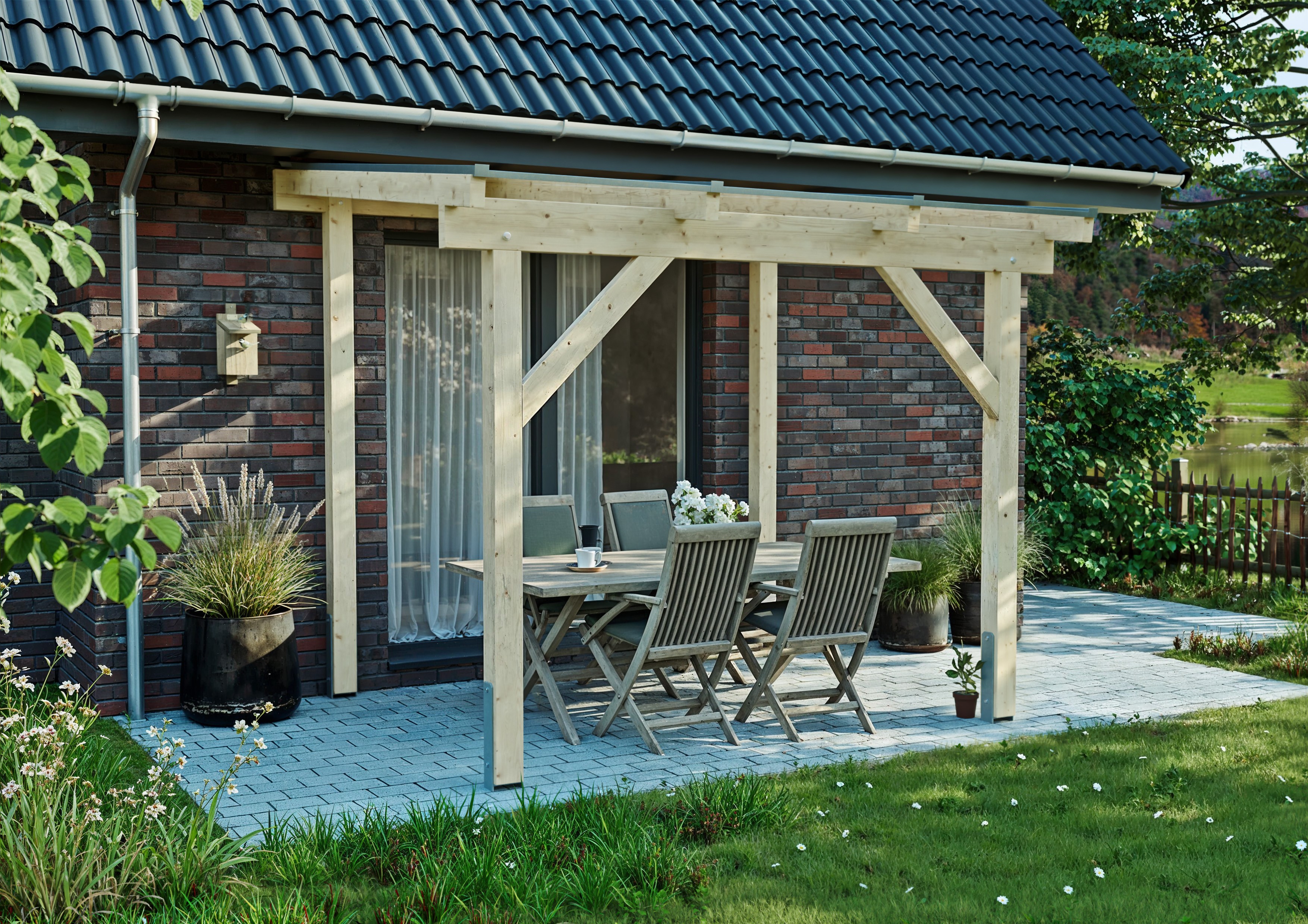 Terrassendach Albany I 3,08x2,50 m - inklusiv widerstandsfähigem Polycarbonat klar