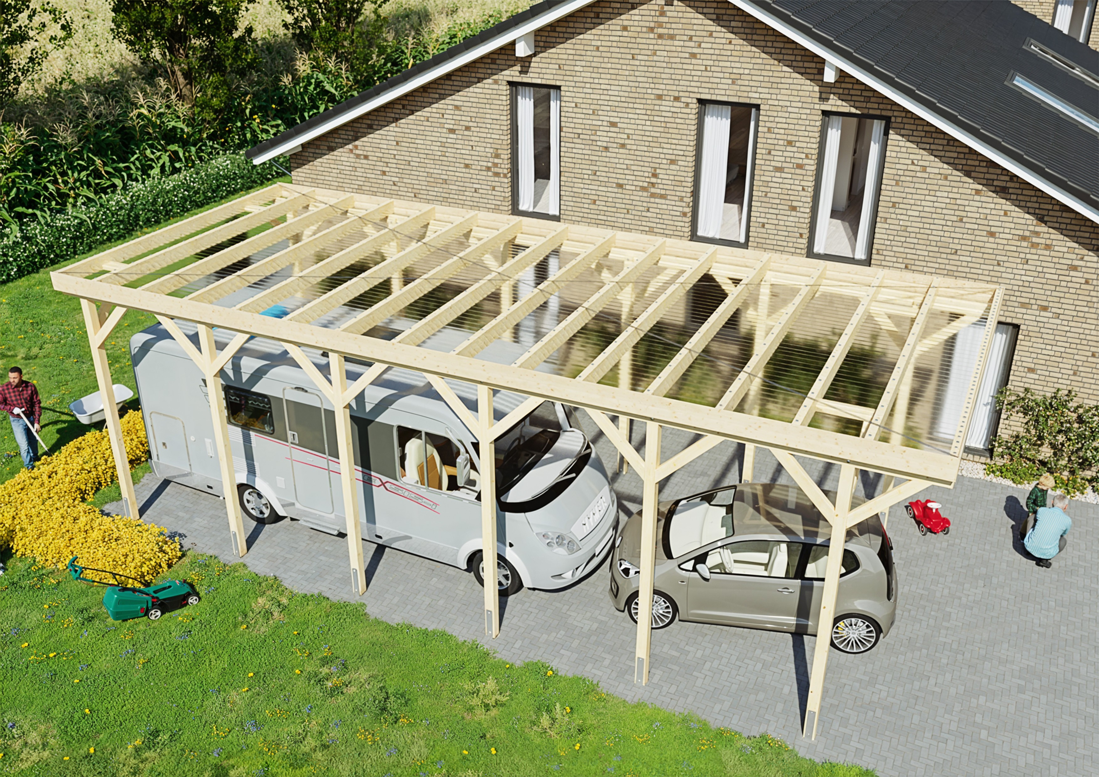 Wohnmobil-Carport Columbus IV 4,57x11,00 m
