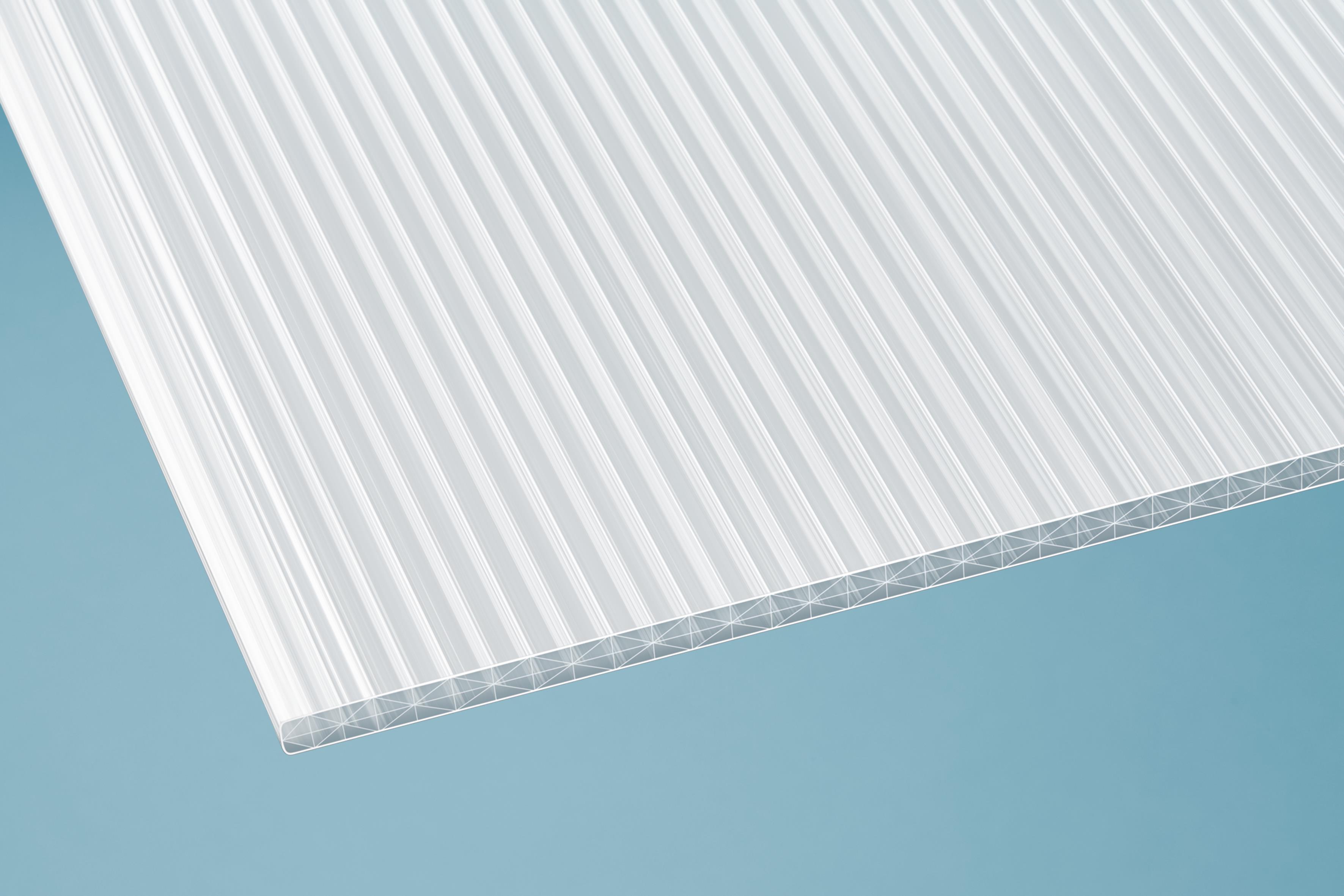 Doppelstegplatte Polycarbonat opal-weiß X-Struktur 16x980 mm