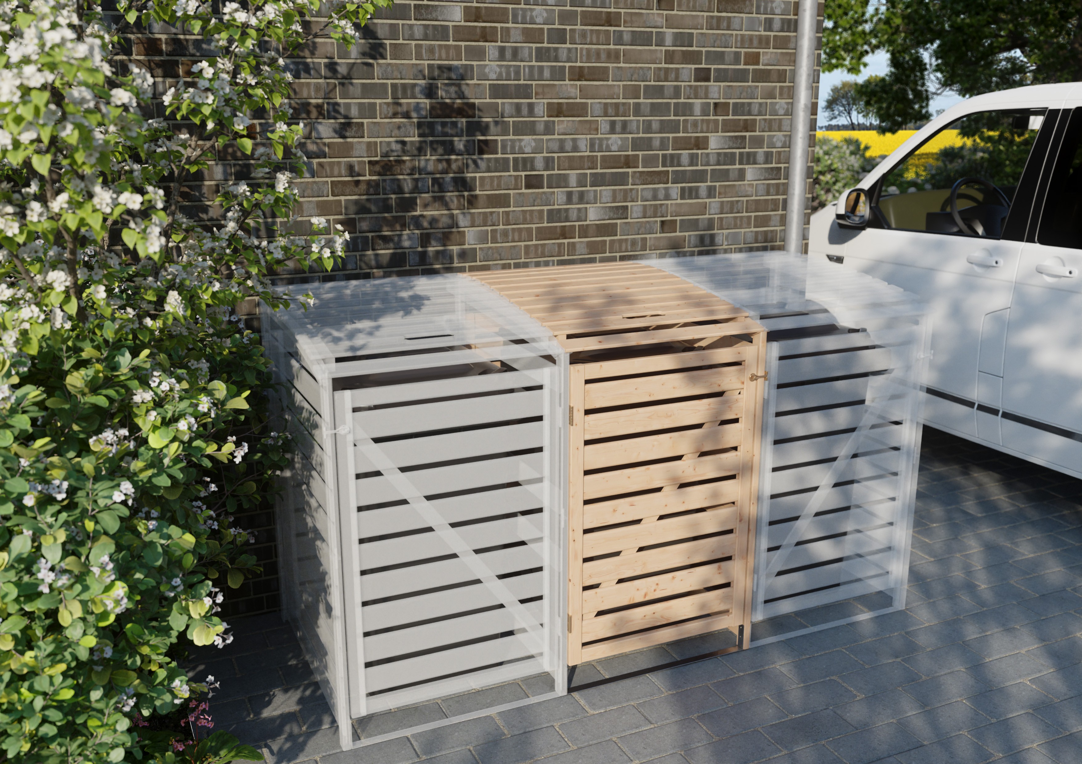Mülltonnenbox Typ 1 - Erweiterung Lärche unbehandelt