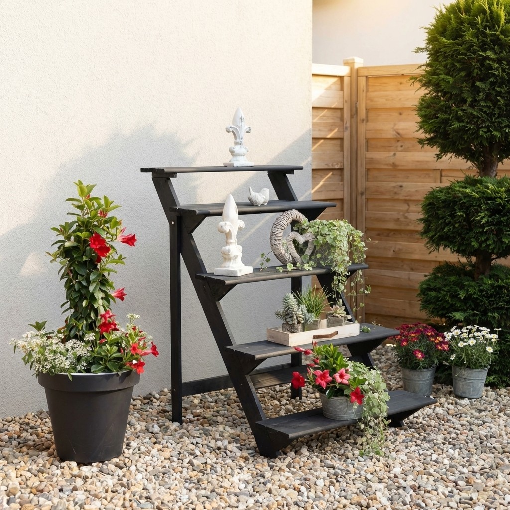 Blumentreppe 78x100x109 cm Kiefer anthrazit