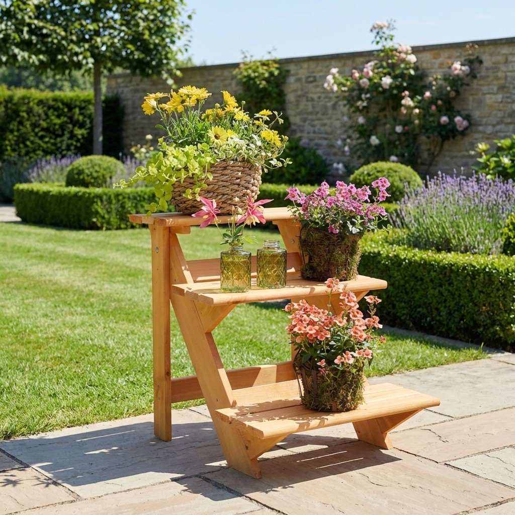 Blumentreppe 50x60x56 cm Kiefer honigbraun