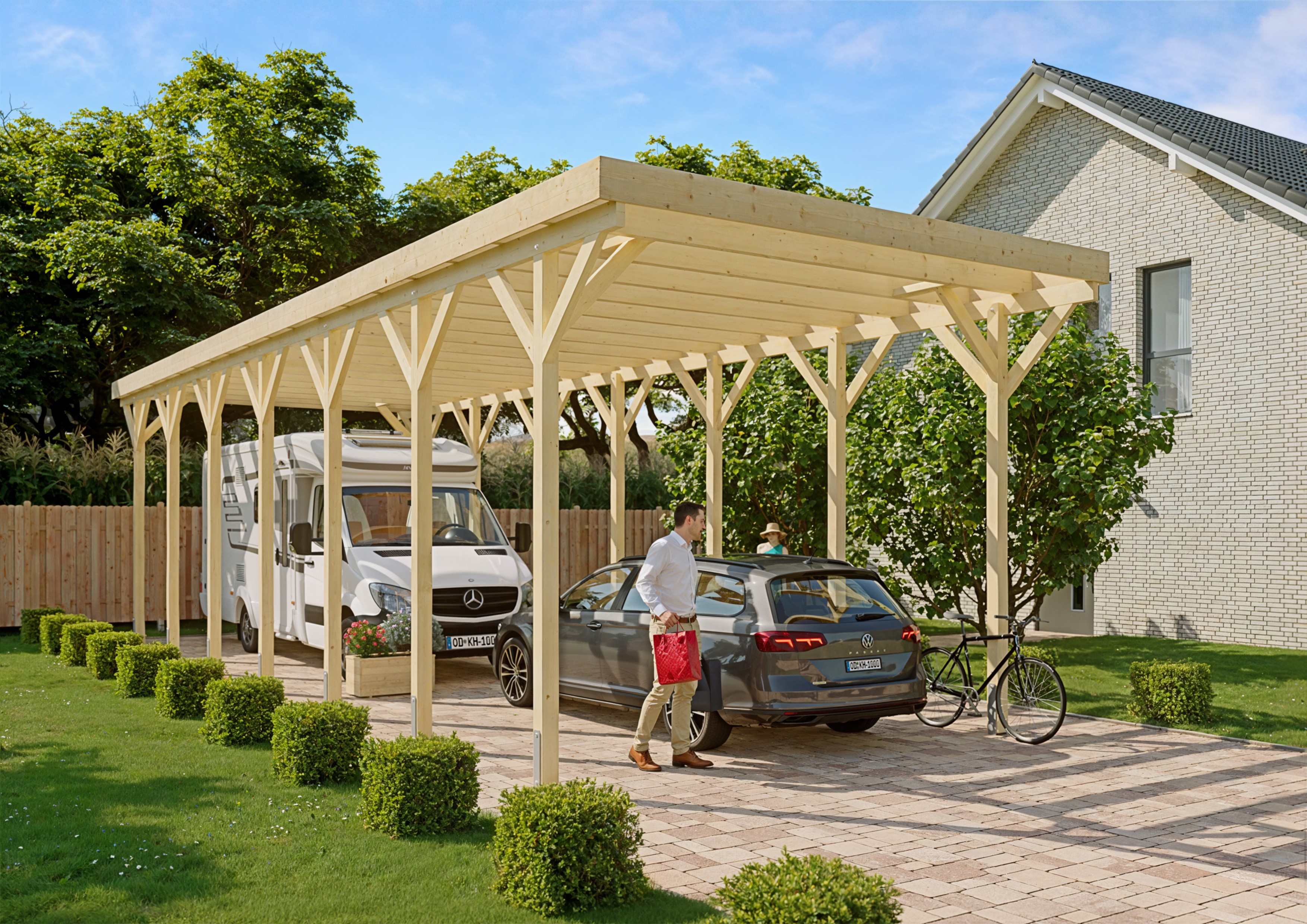 Wohnmobil-Carport Columbus V 4,57x13,50 m - inklusive umweltfreundlichen PET-Platten