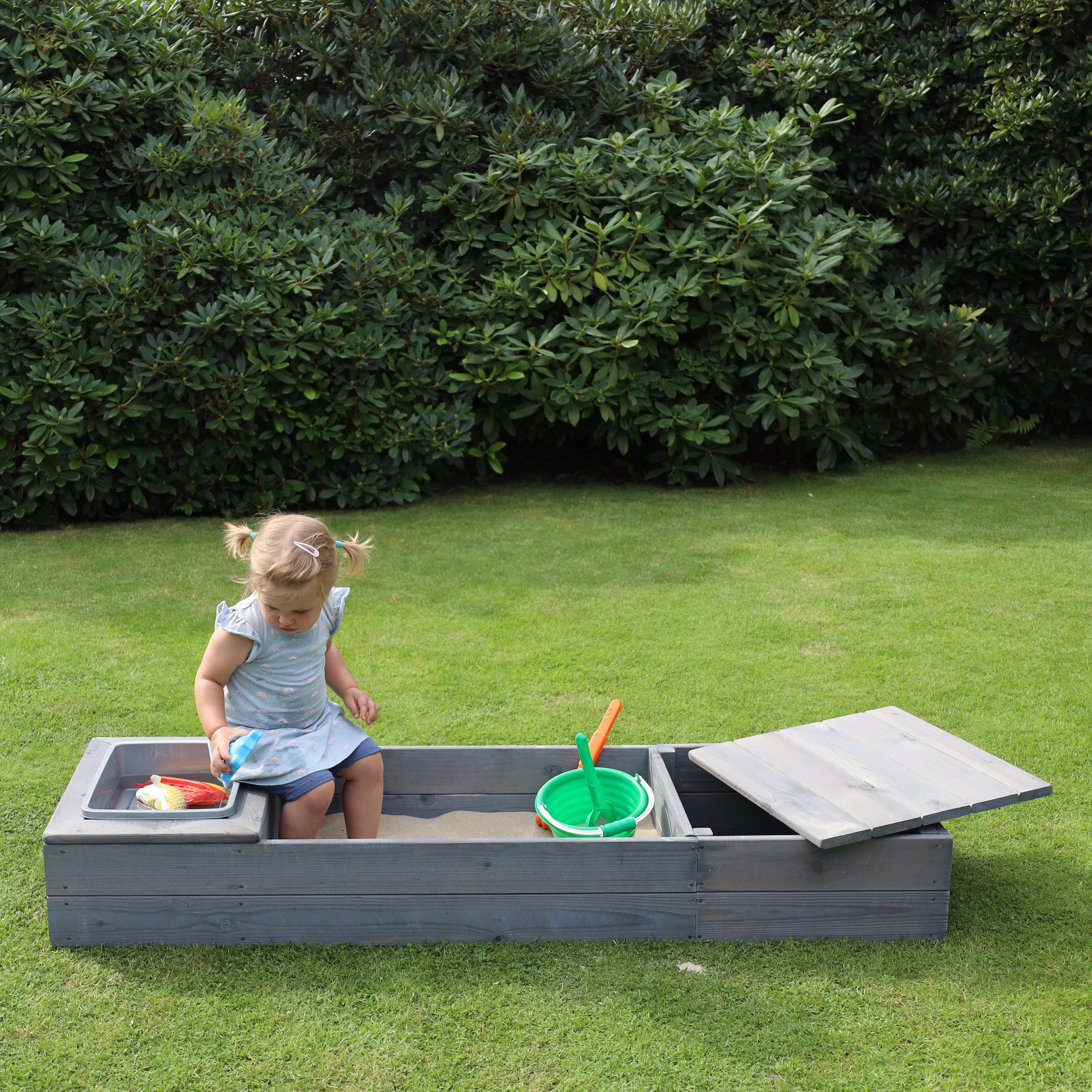Sandkasten Platzspatz 150x45x19 cm Kiefer grau