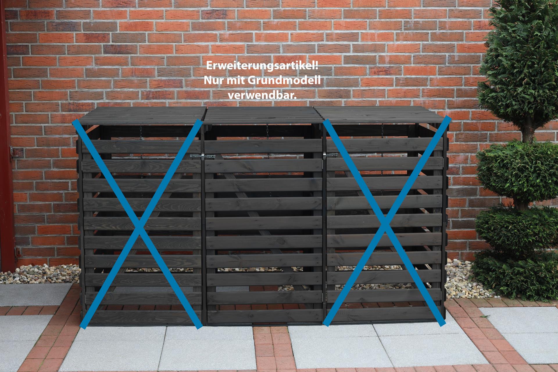 Mülltonnenbox Typ 2 - Erweiterung 92x70x122 cm Kiefer anthrazit