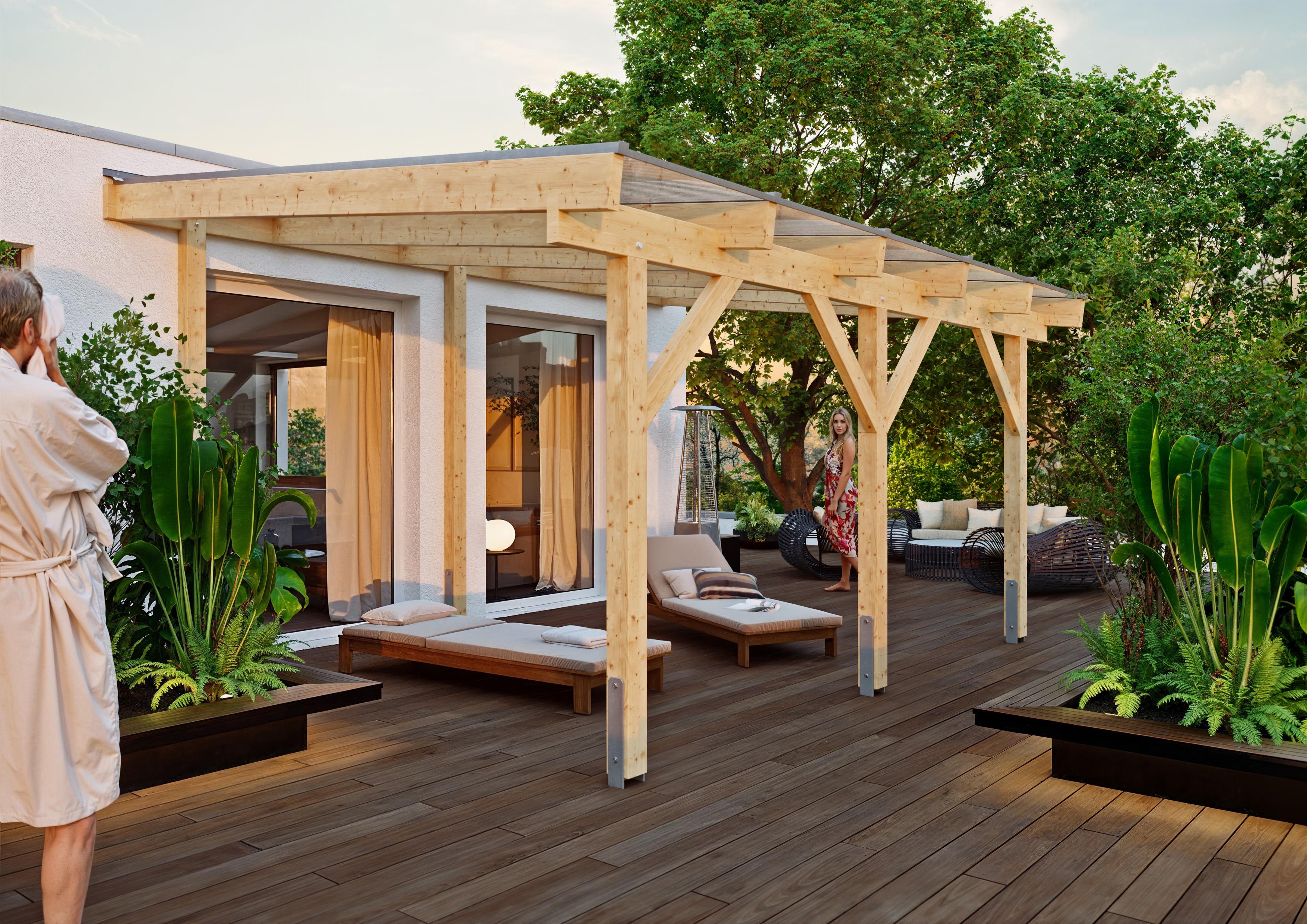 Terrassendach Idaho IV 5,10x4,00 m - inklusiv hochwertigem Acryl climablue