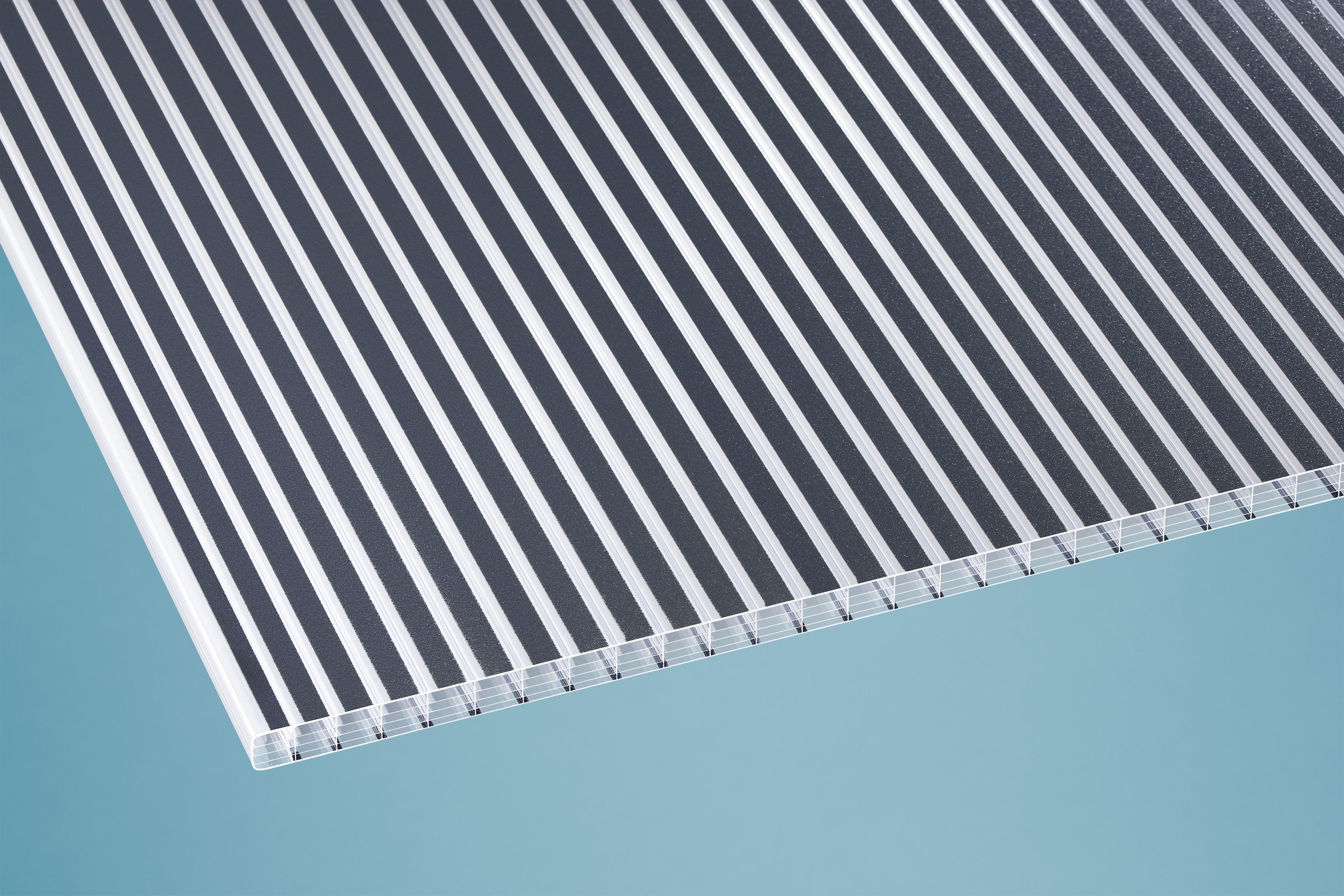 Polycarbonat Stegplatten Zebrastyle anthrazit 16x980x6000 mm