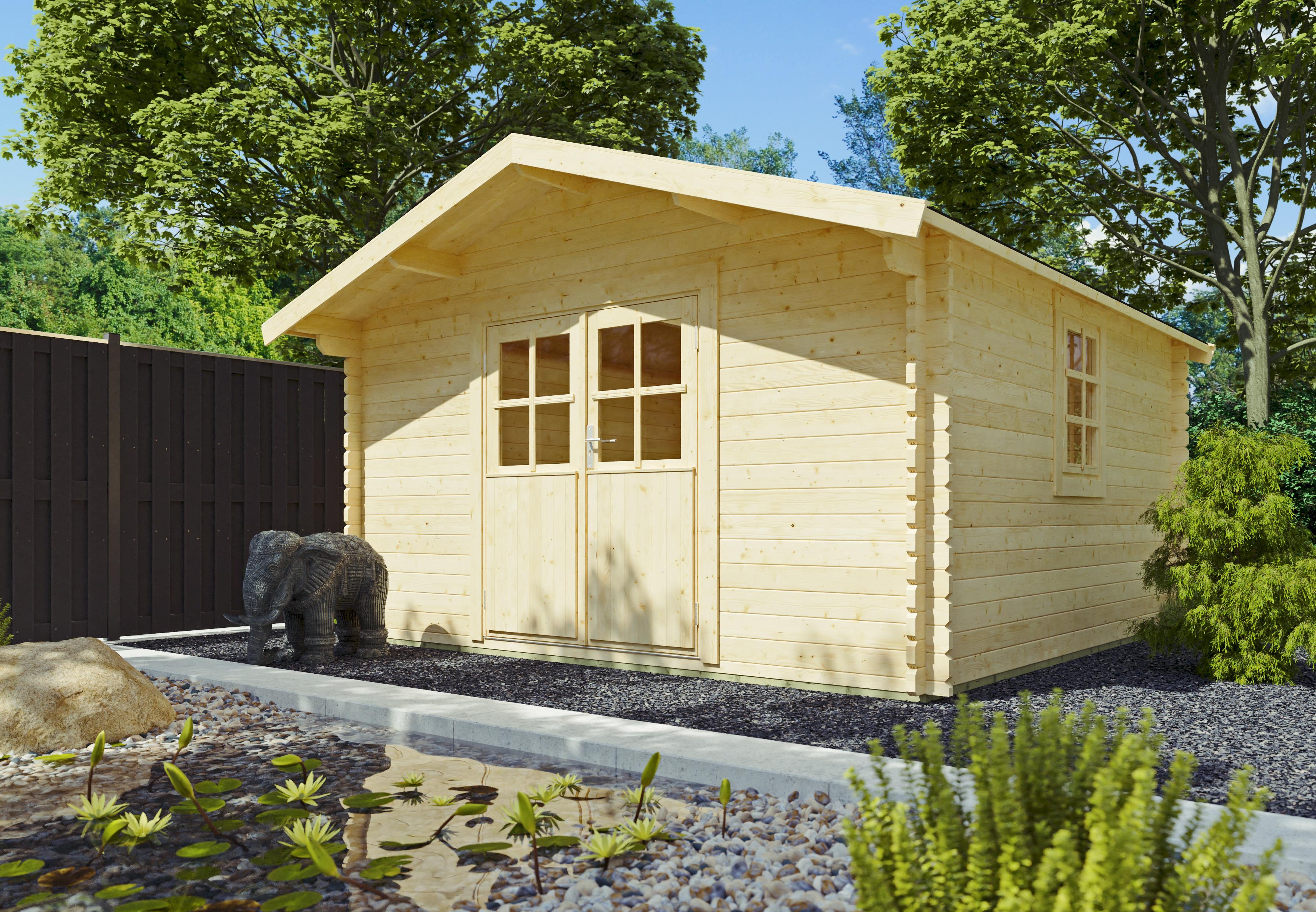 Gartenhaus Springfield IV 3,80x3,80 m - inklusive hochwertigen Dachschindeln