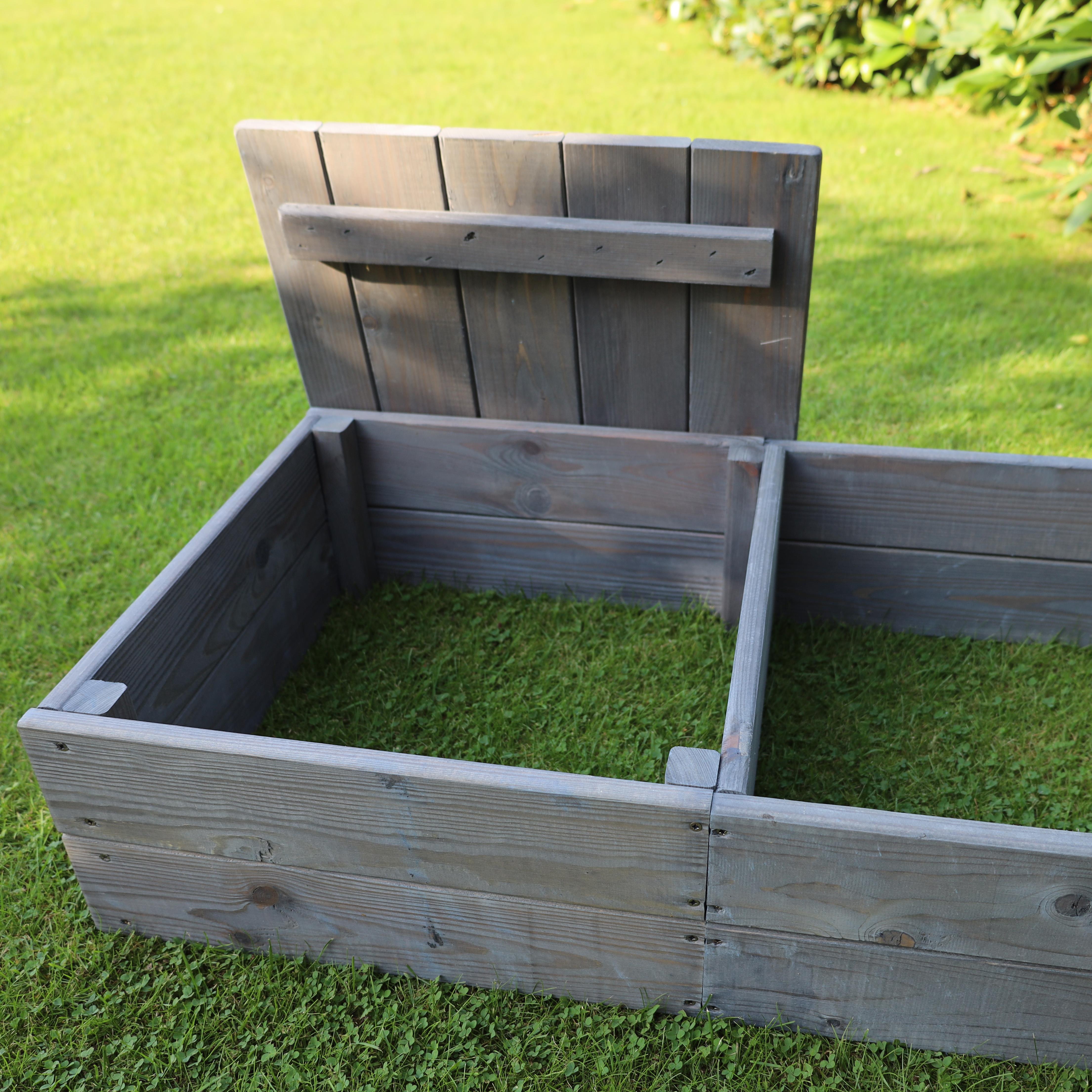 Sandkasten Platzspatz 150x45x19 cm Kiefer grau