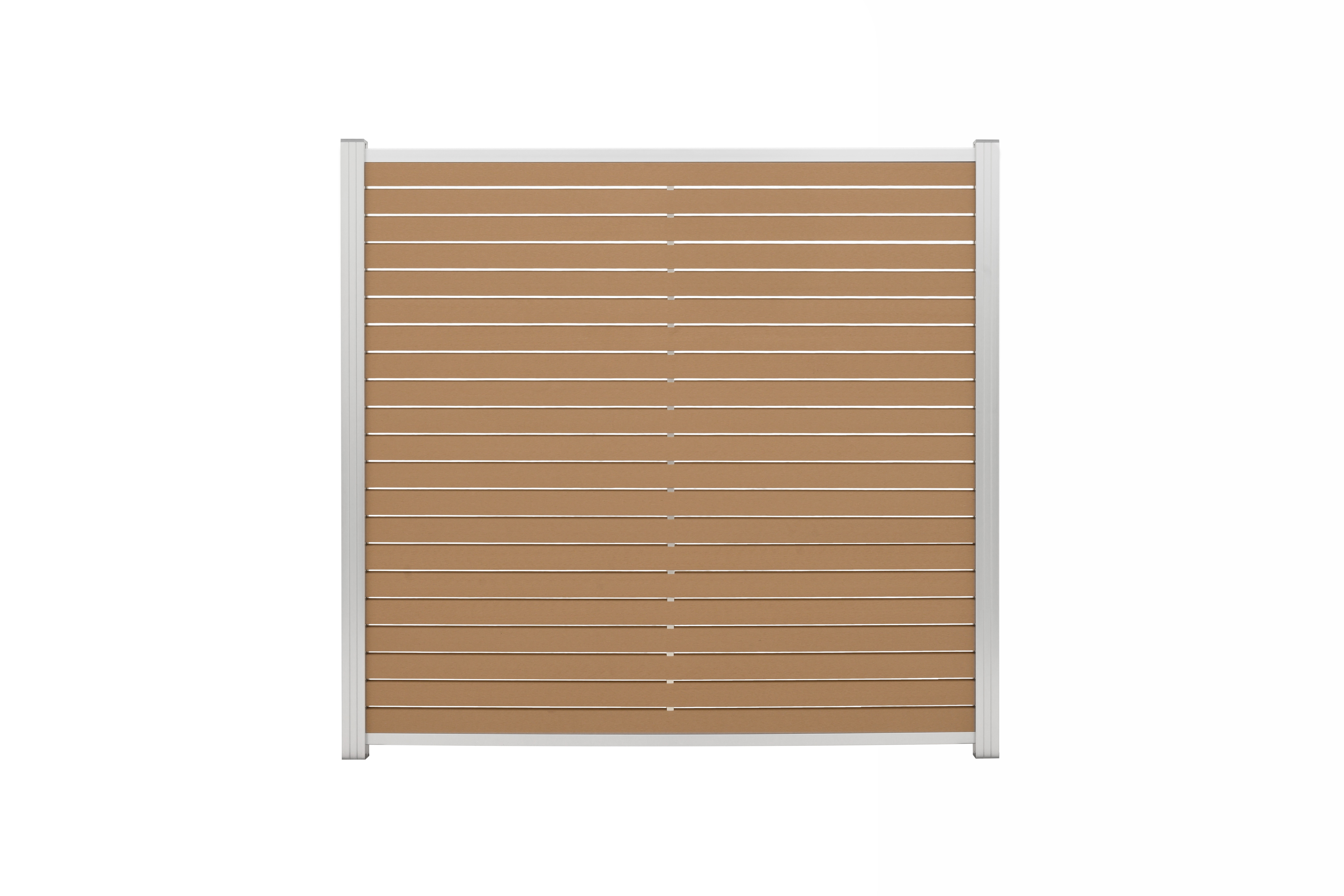 Steckzaun Honolulu VI Füllung hellbraun - inklusive Start-und Abschlussleiste silber