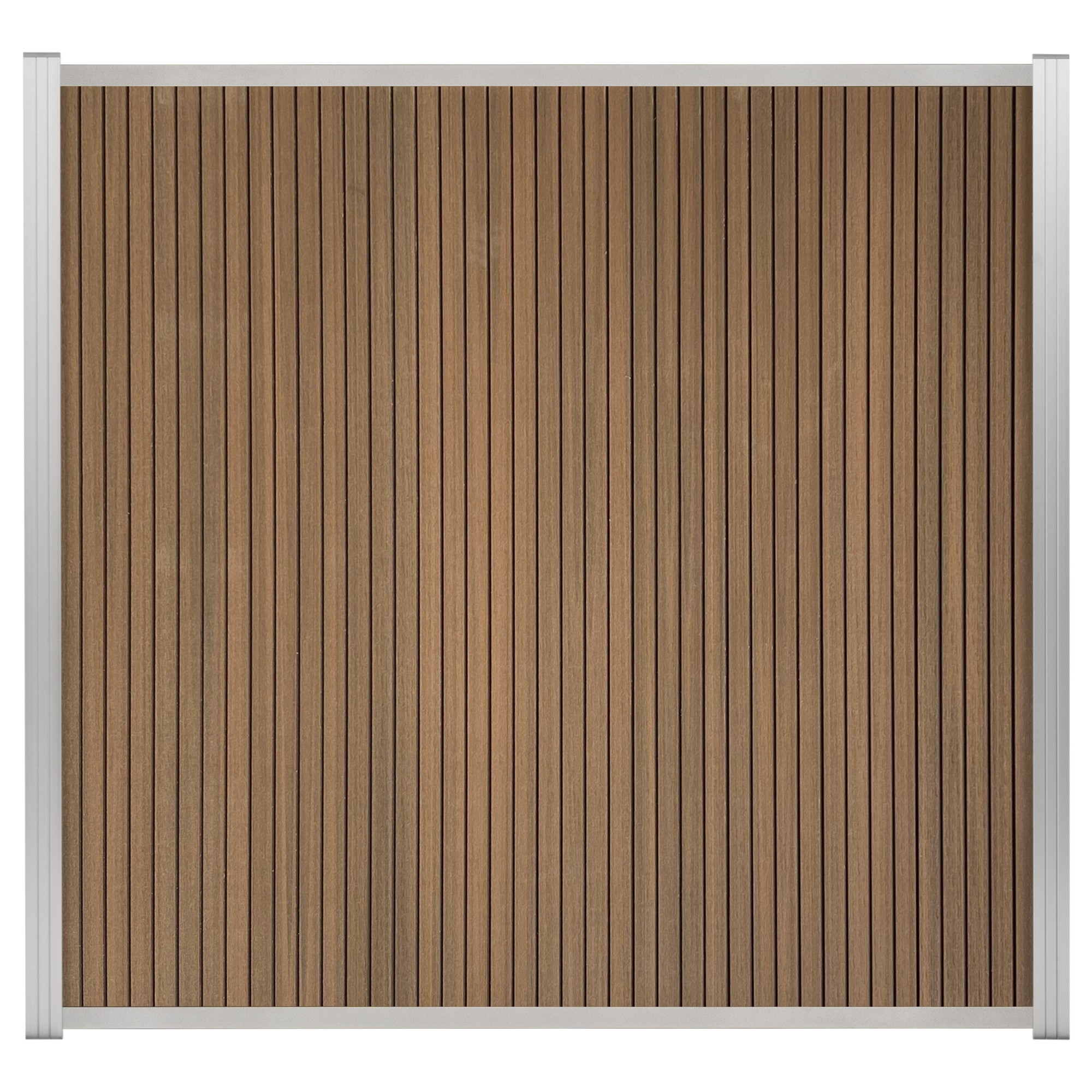 Steckzaun Füllung Santa Ana V braun Vertikal - inklusive Abdeckleiste in silber