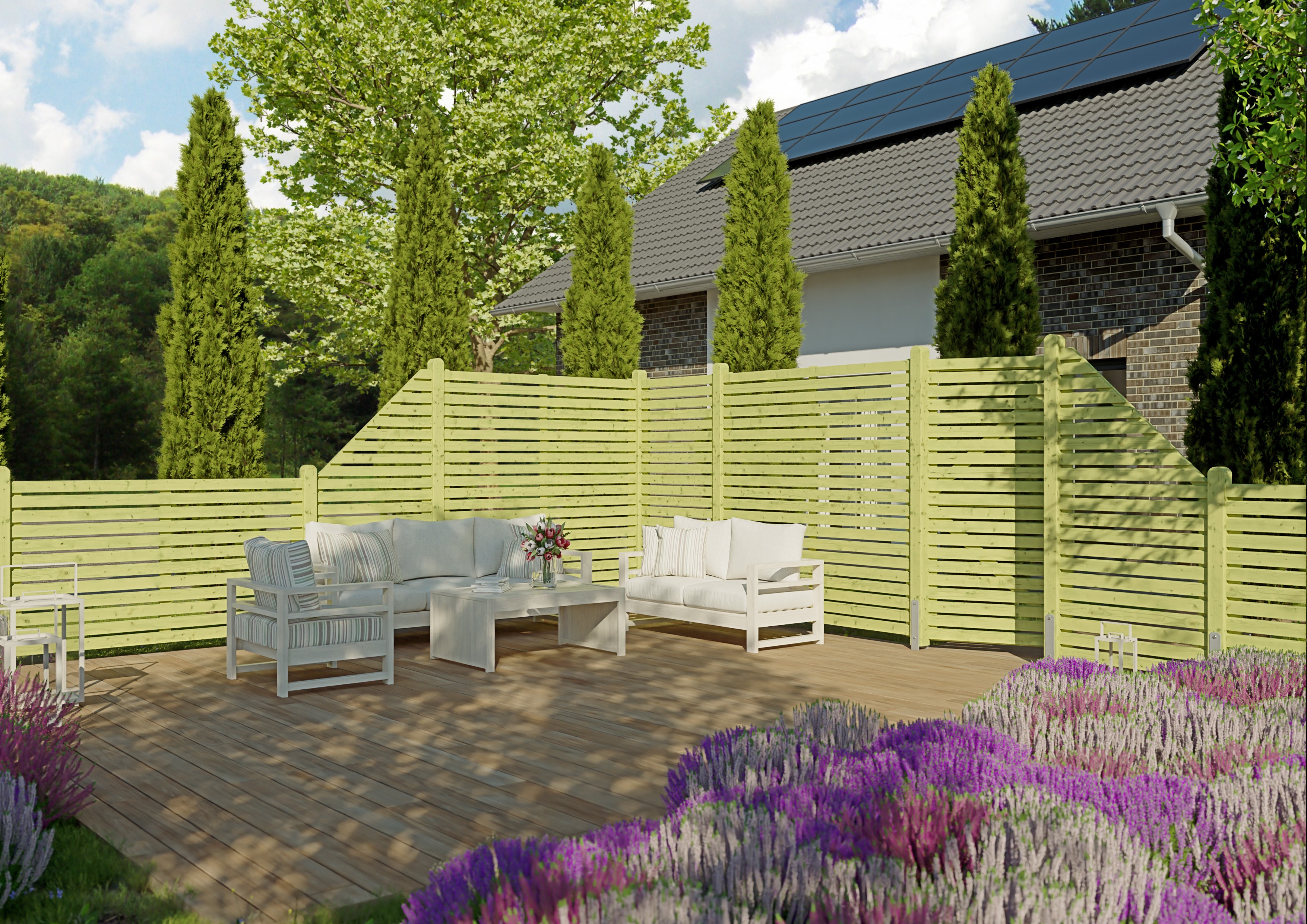 Rhombuszaun 90x180 cm Fichte KDI grün