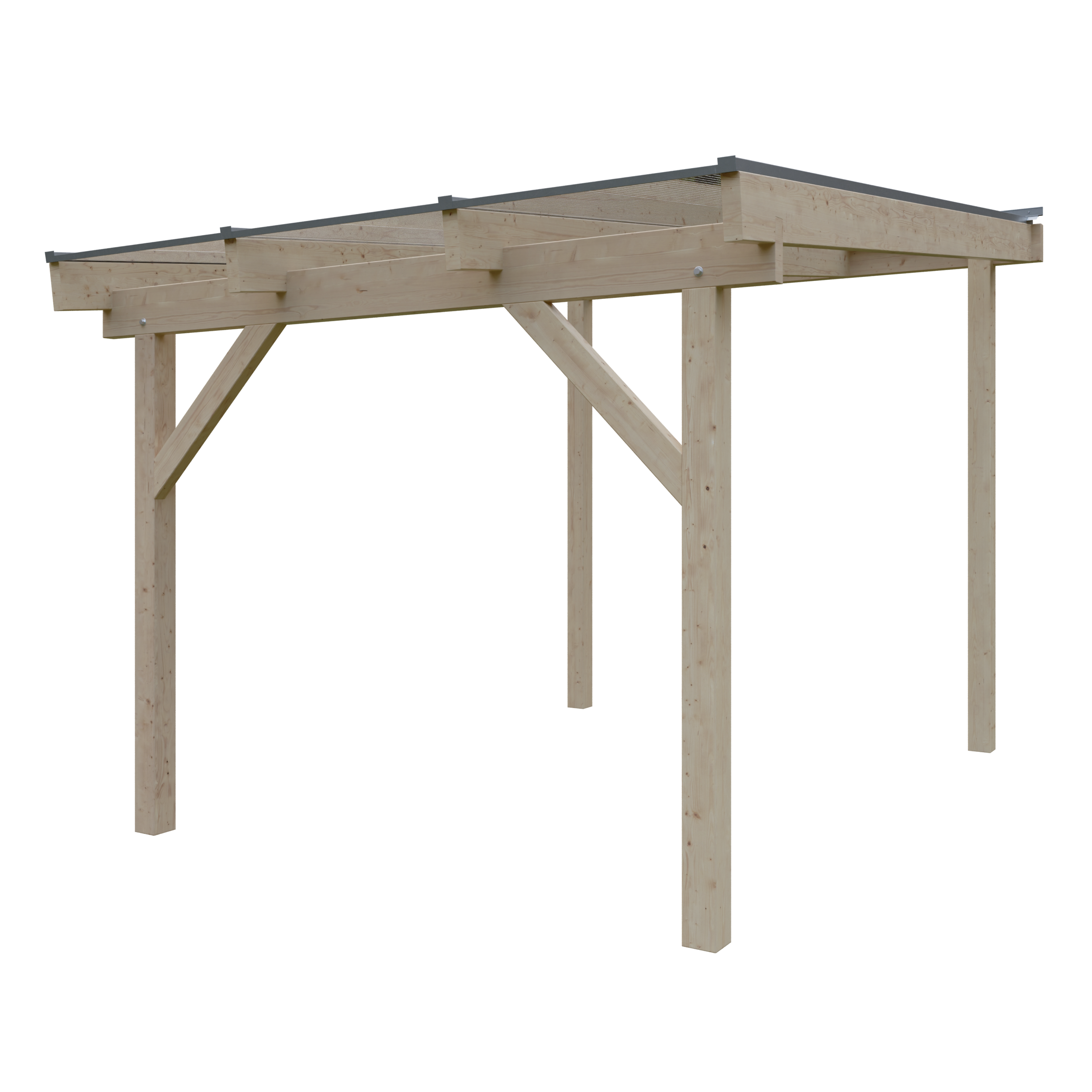 Terrassendach Albany IV 3,08x4,00 m - inklusiv widerstandsfähigem Polycarbonat opal-weiß