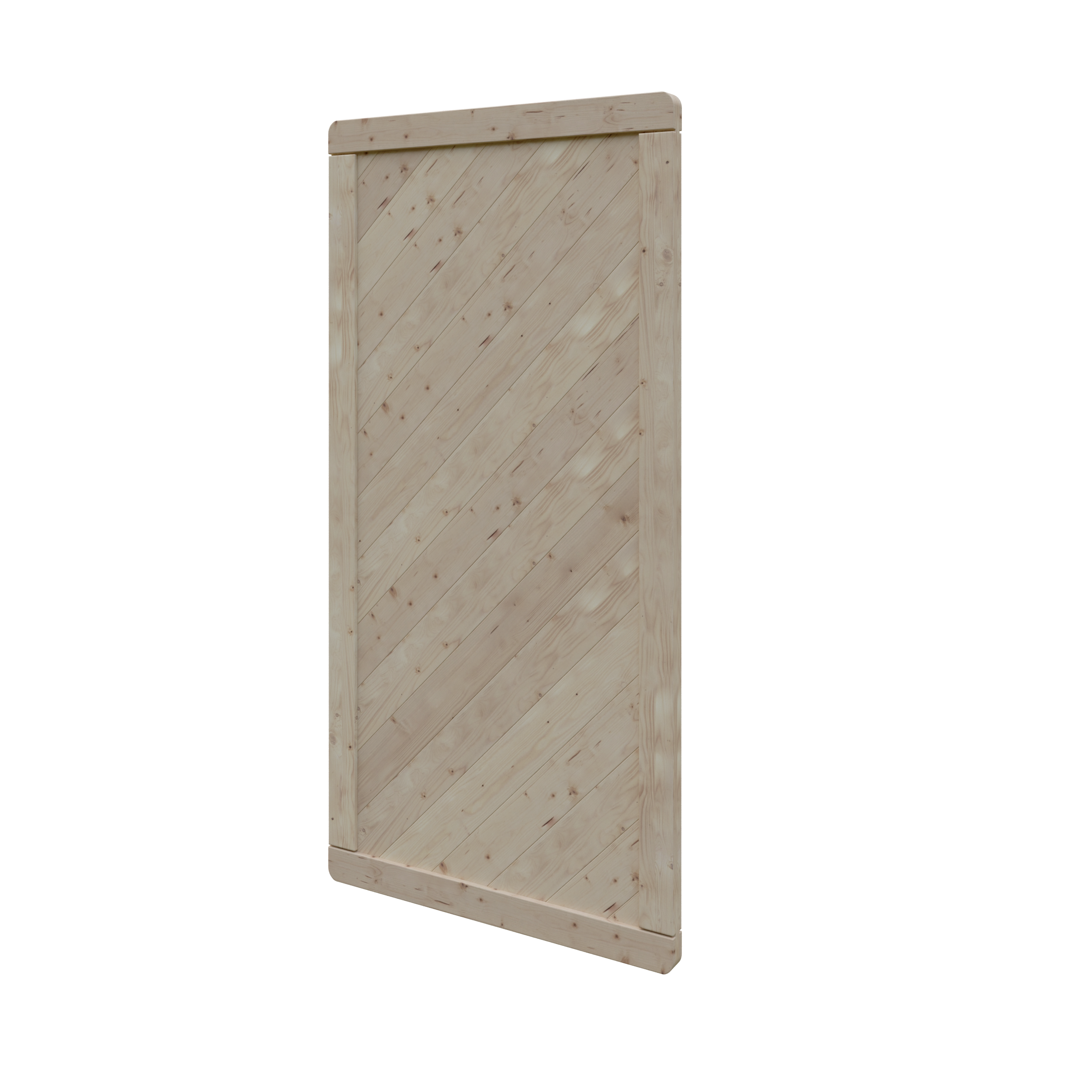 Massivzaun Tor geschlossen 90x180 cm Fichte unbehandelt