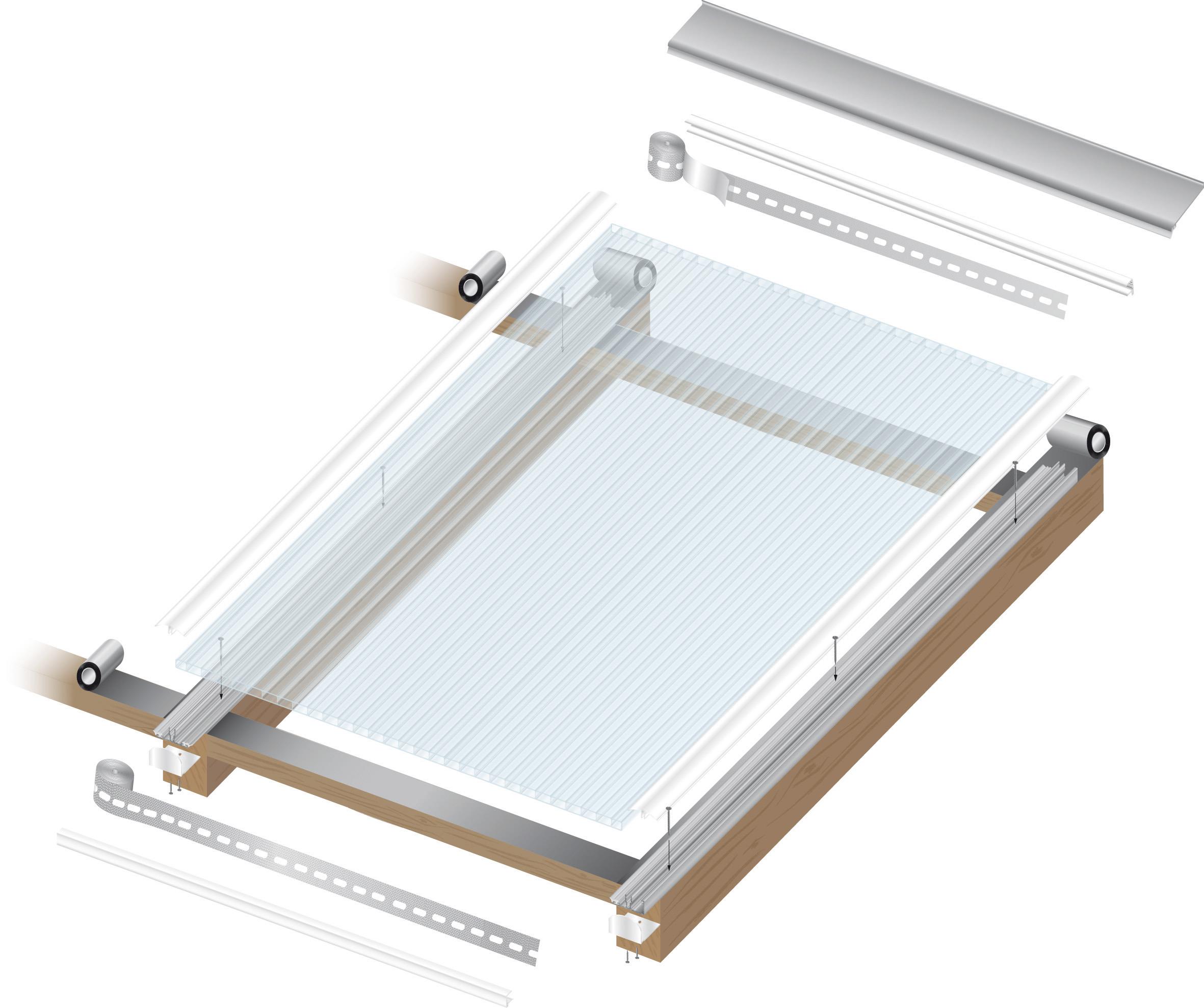 Doppelstegplatte Polycarbonat opal-weiß X-Struktur 16x1200 mm