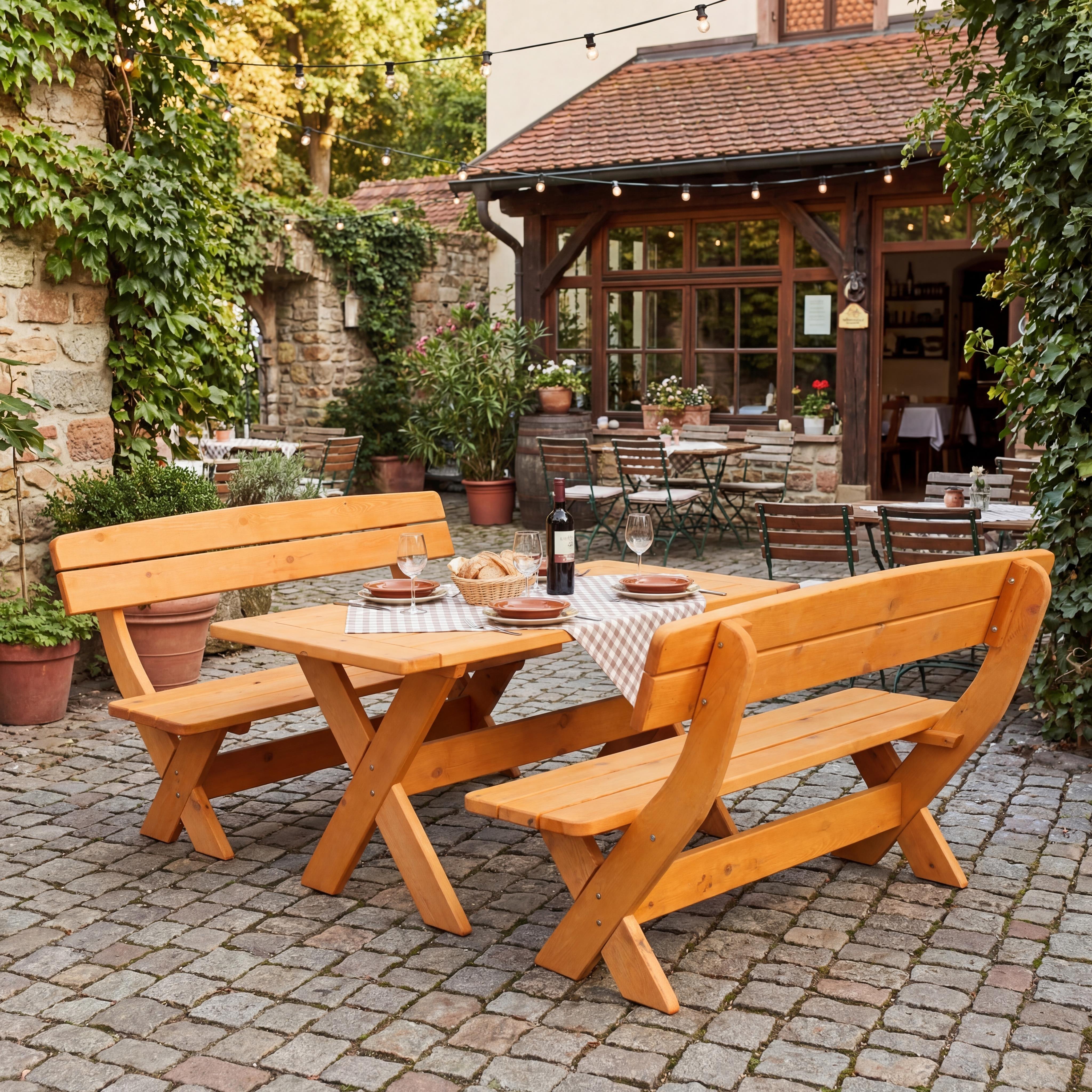 Gartenmöbel München Kiefer honigbraun