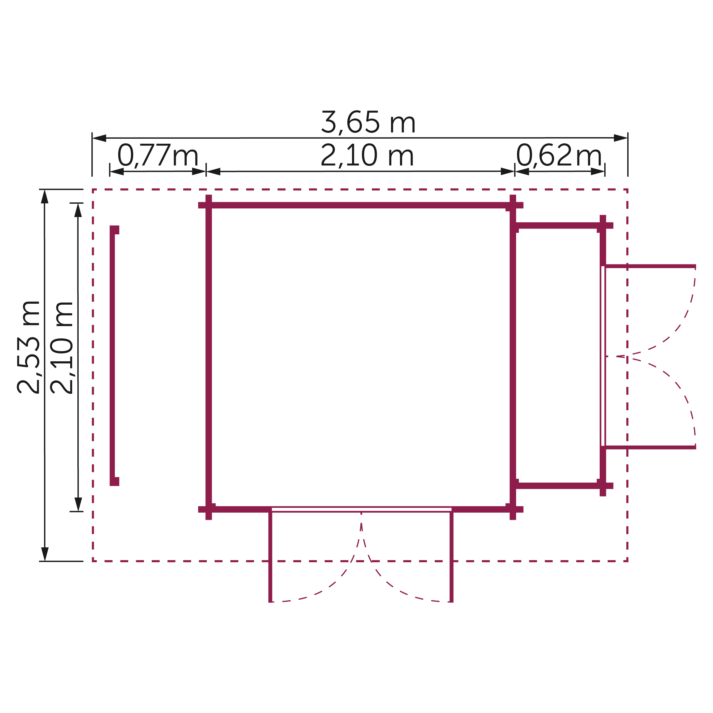 Gartenhaus Pittsburgh 2,10x2,10 m