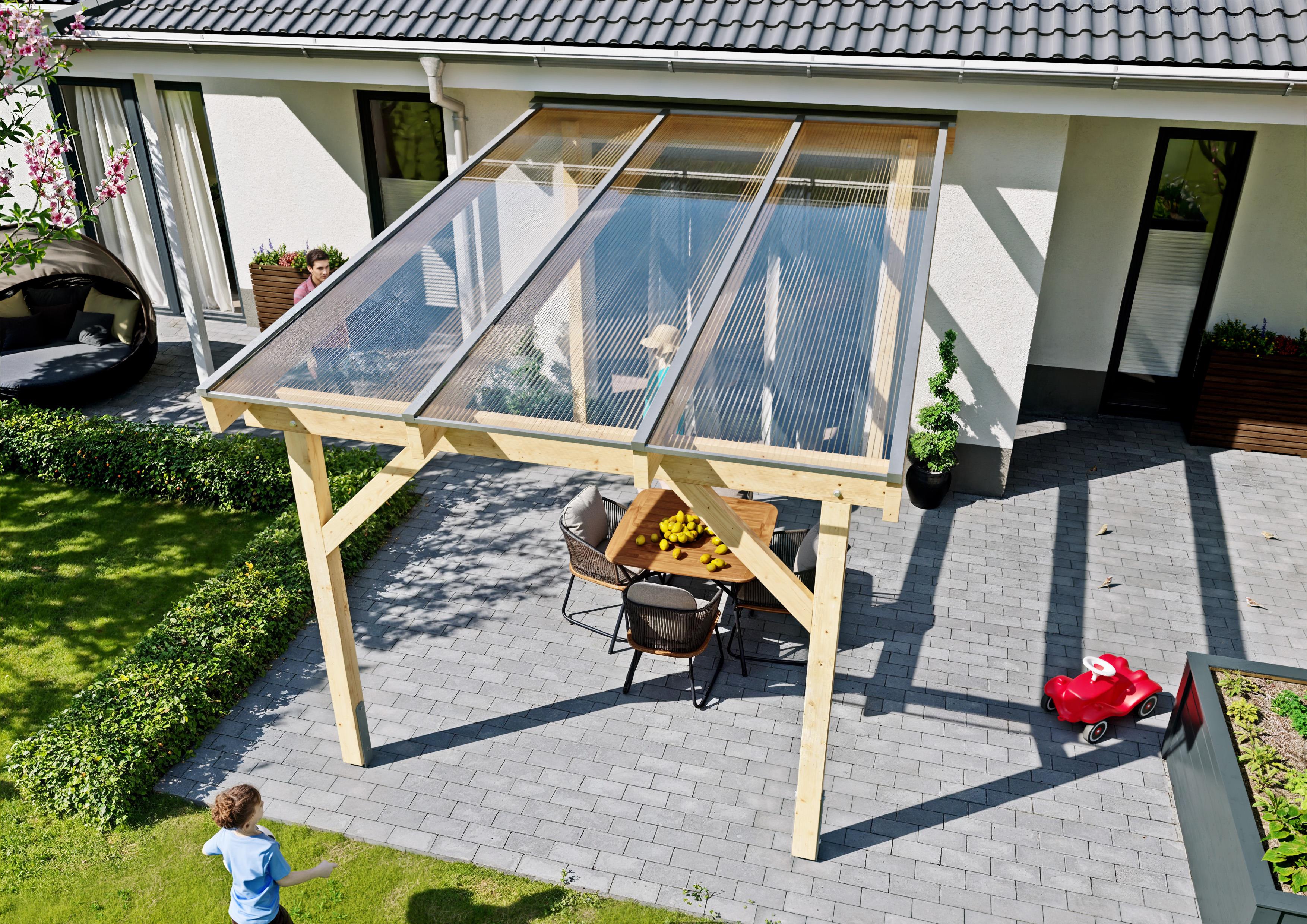 Terrassendach Albany V 3,08x4,50 m - inklusiv hochwertigem Acryl klar