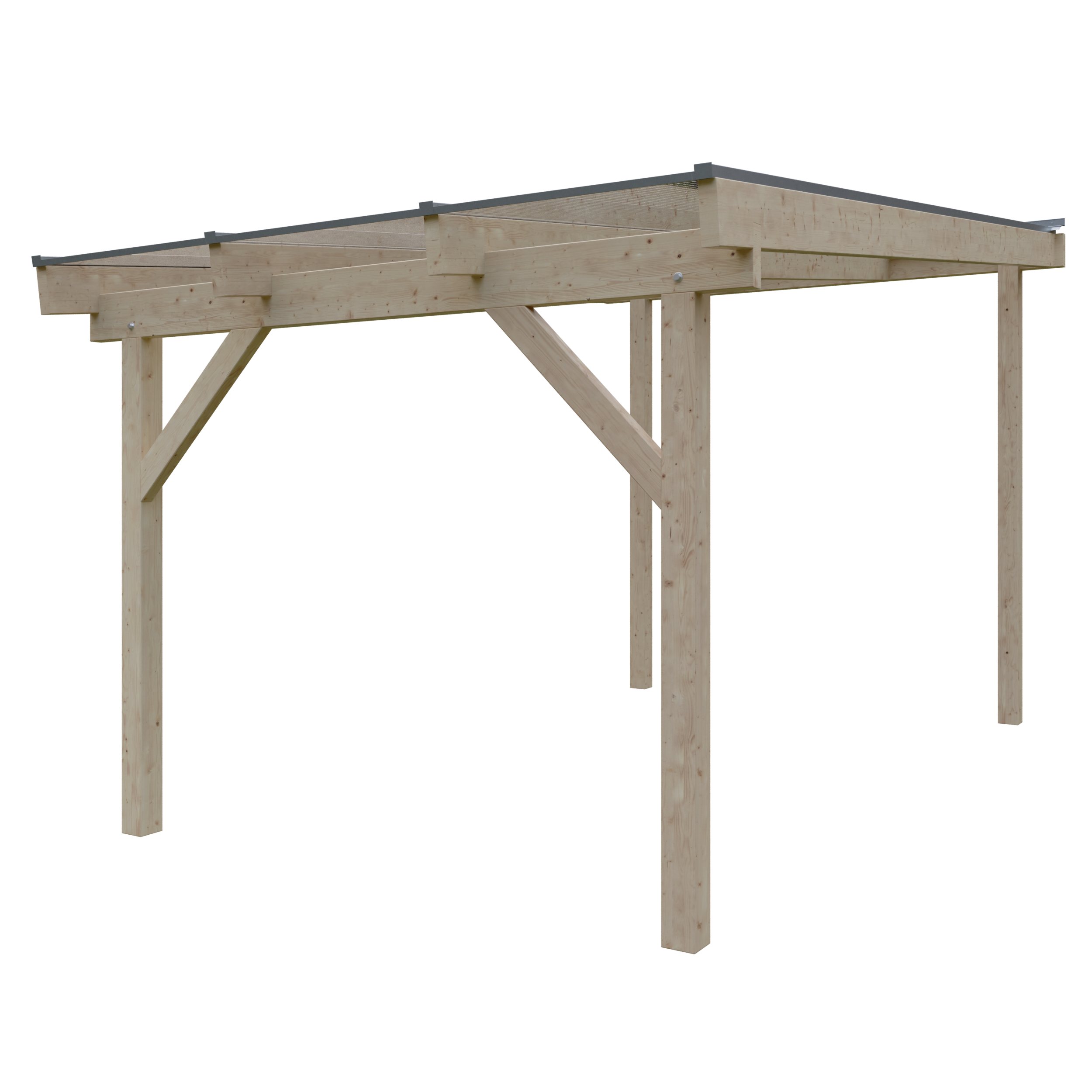 Terrassendach Albany VI 3,08x5,00 m - inklusiv widerstandsfähigem Polycarbonat klar X-Struktur