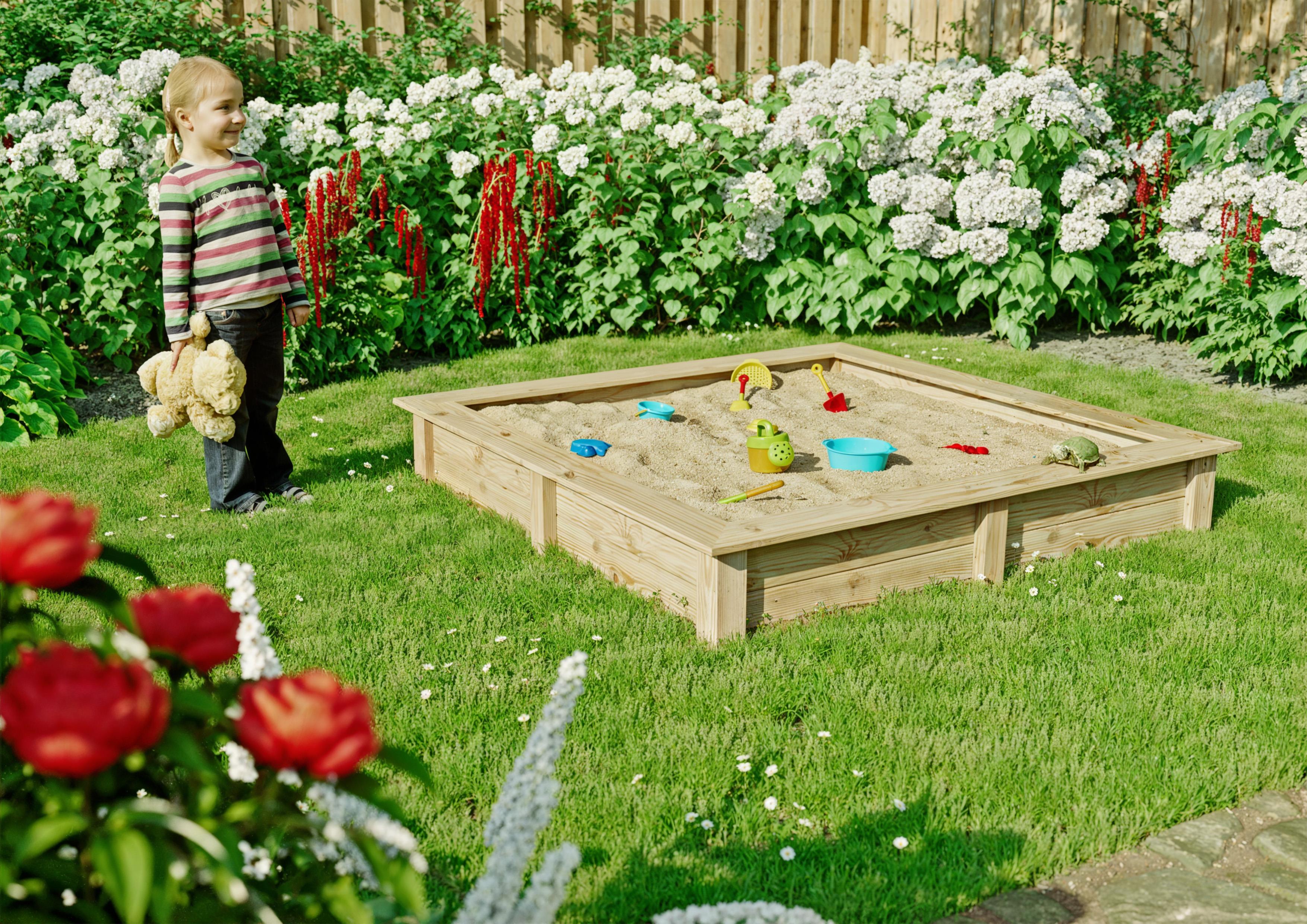 Sandkasten Isabella 150x150 cm Douglasie unbehandelt