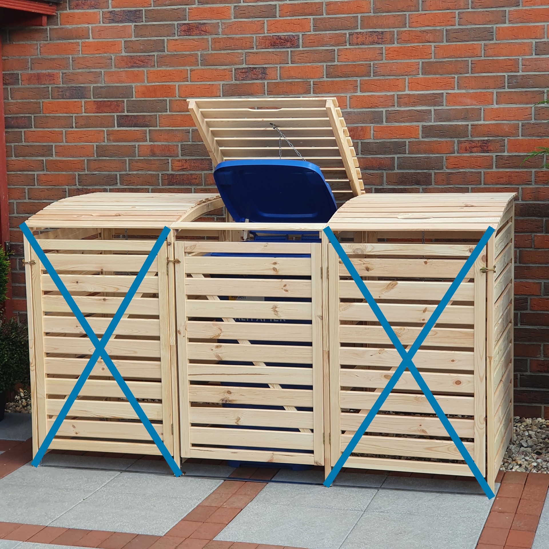 Mülltonnenbox Erweiterung 92x70x122 cm Kiefer unbehandelt