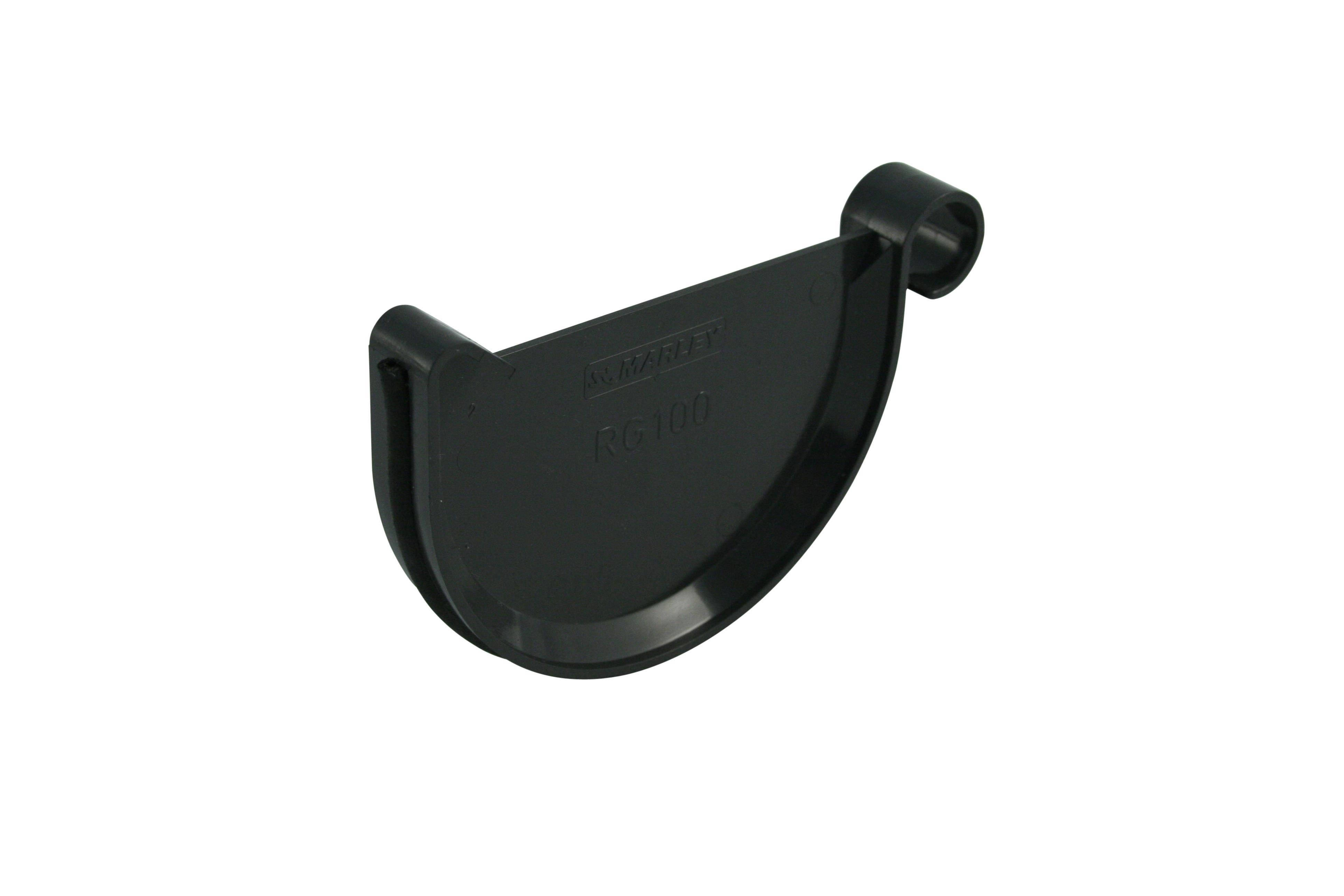 Dachrinne Kunststoff RG 100 flach Endstück, f. links und rechts, anthrazit RAL 7016